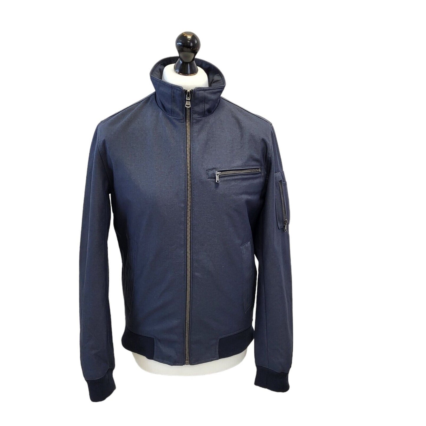 Michael Kors Navy Blue Zipped Bomber Jacket Uk Men's Small G633