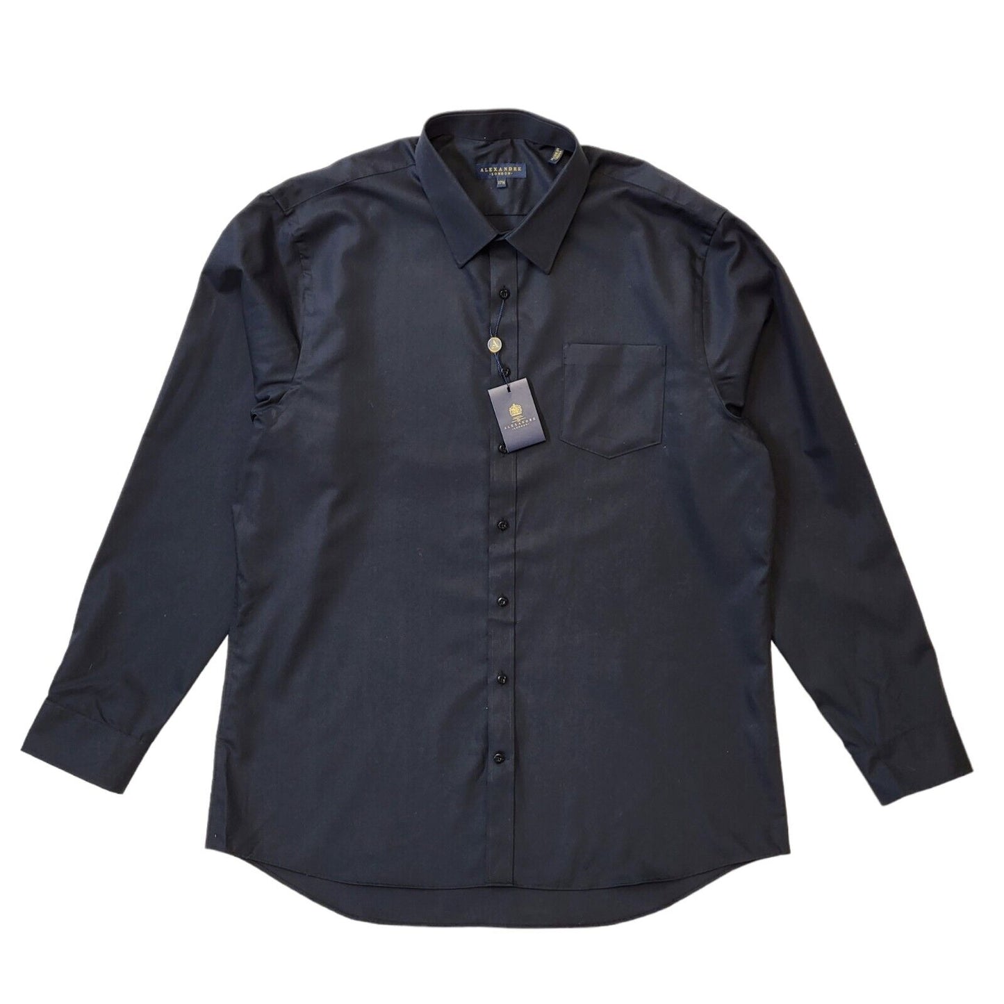 Alexandre London Black Long Sleeve Shirt Uk Men's XL Eu 56 Bnwt G279