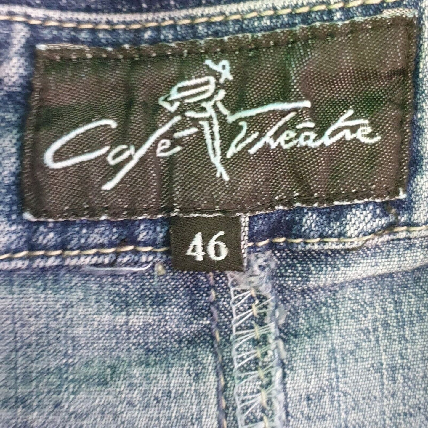 Cafe Theatre Blue Double Breasted Stretch Denim Jacket UK Women's 16-18 H788