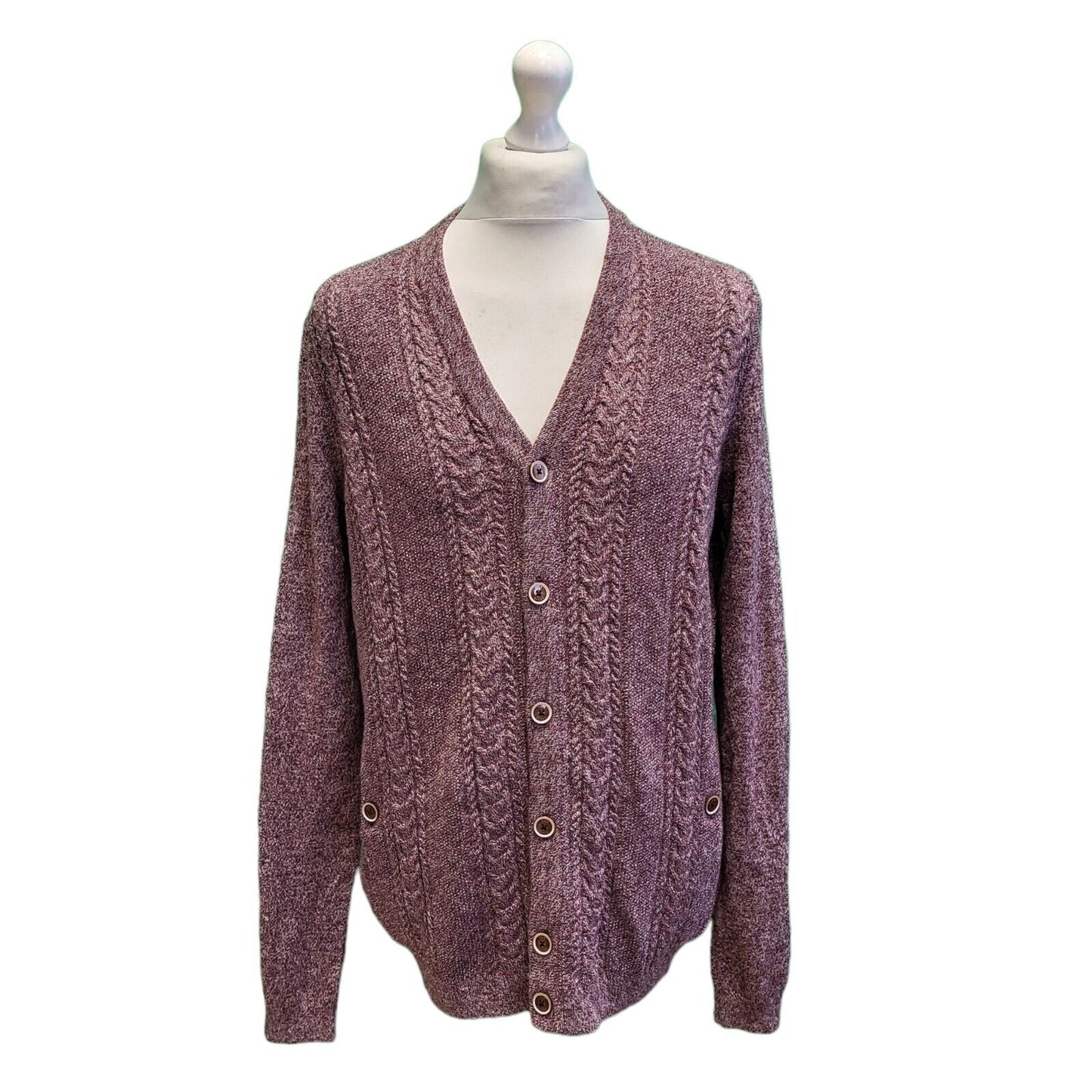 Ted Baker Pink Button Long Sleeve Polyamide Cardigan Men's uk M eu 50 H171