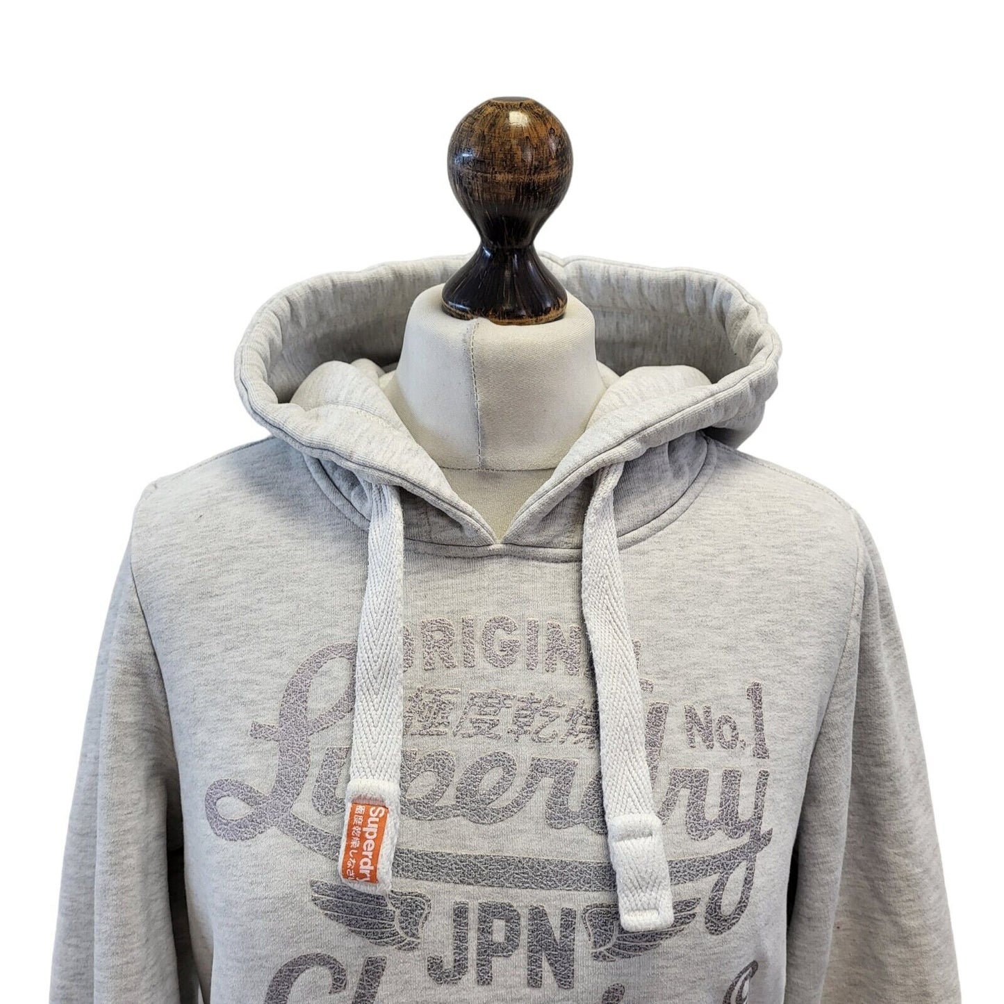 Superdry Grey Pullover Sweatshirt Hoodie Uk Women's L Eu 40 G243