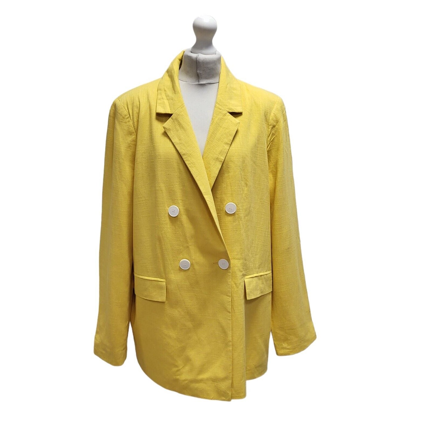 River Island Yellow Button Viscose Formal/Casual Blazer UK Women's 18 Bnwt BB316