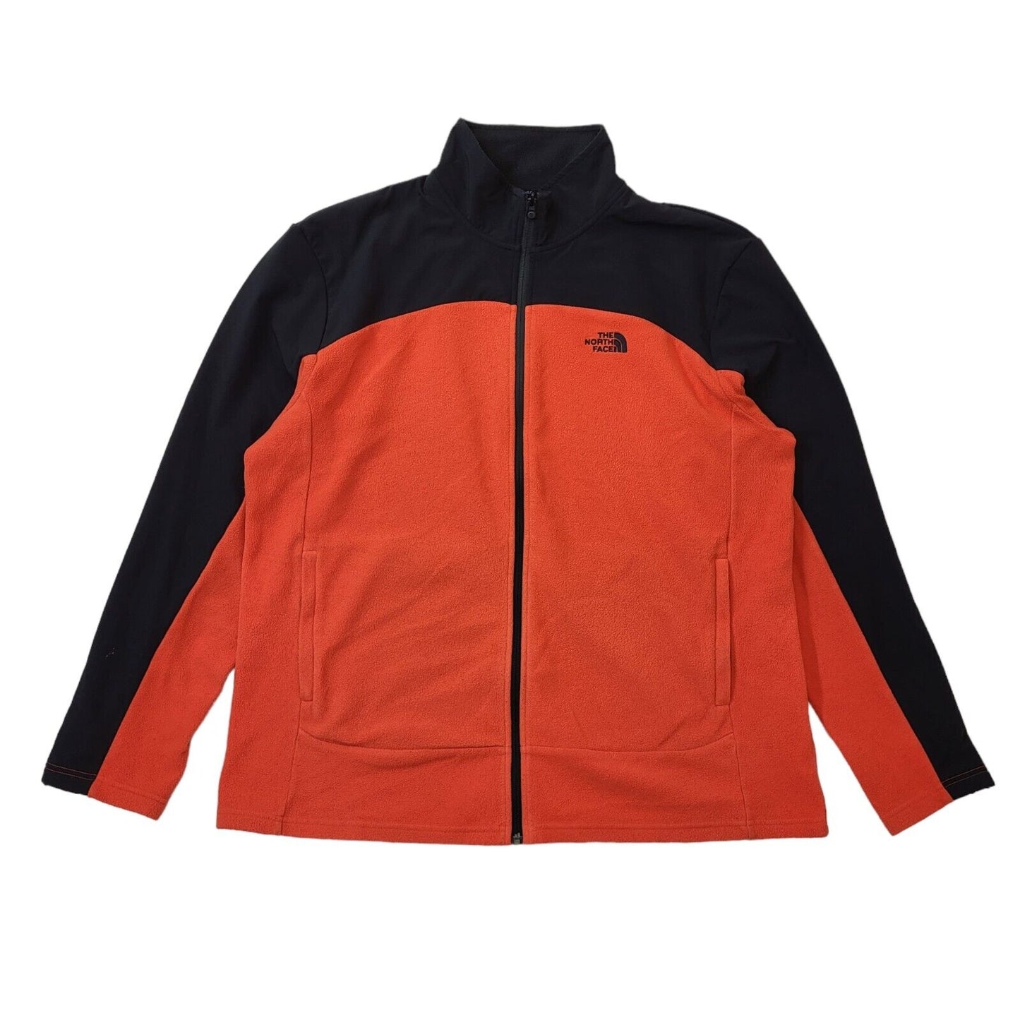 The North Face Fleece Jacket Red Black High Neck Mens XL EU 56 G362