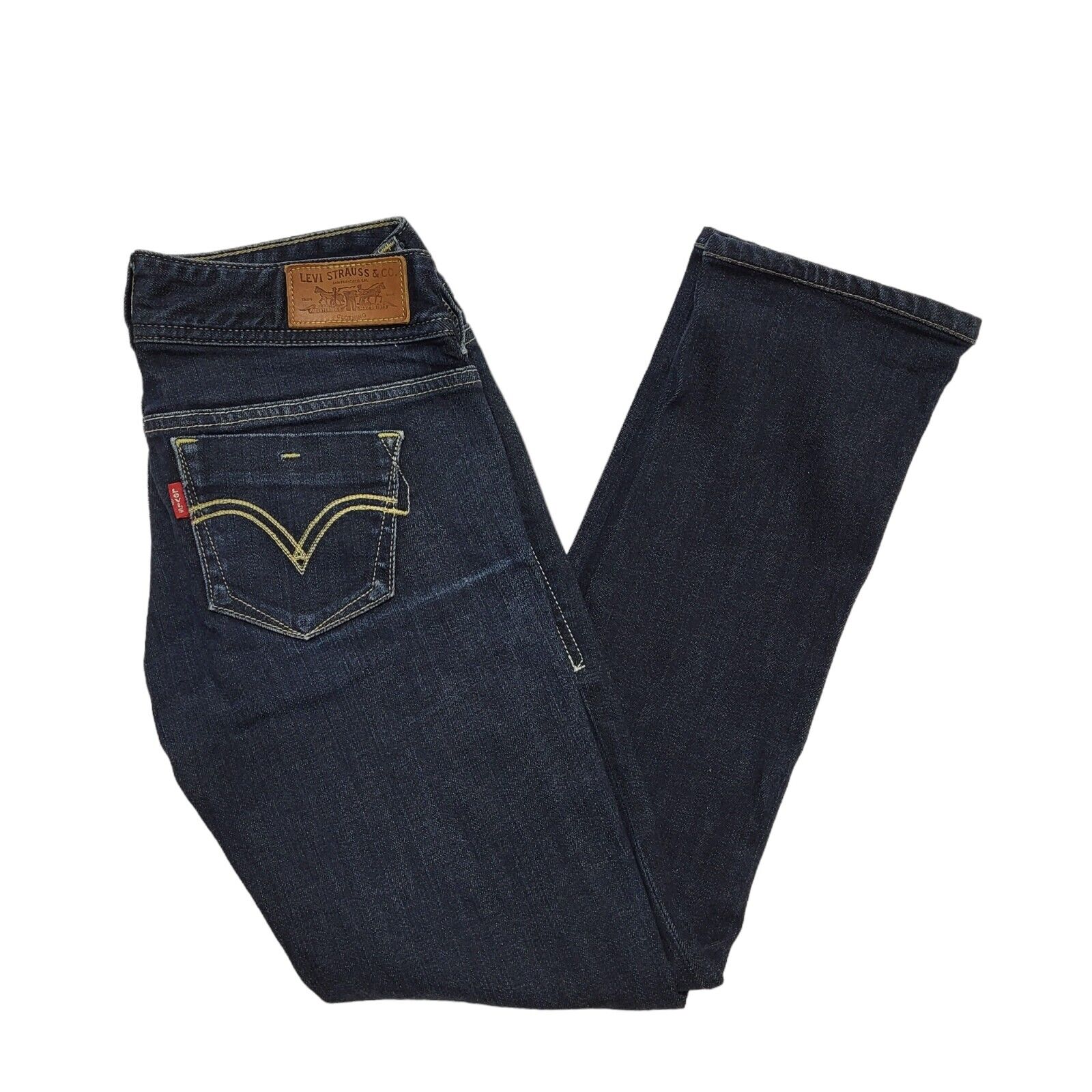 Levi's Elise Dark Blue Straight Slim Denim Jeans Women's uk S W25 L27 H662