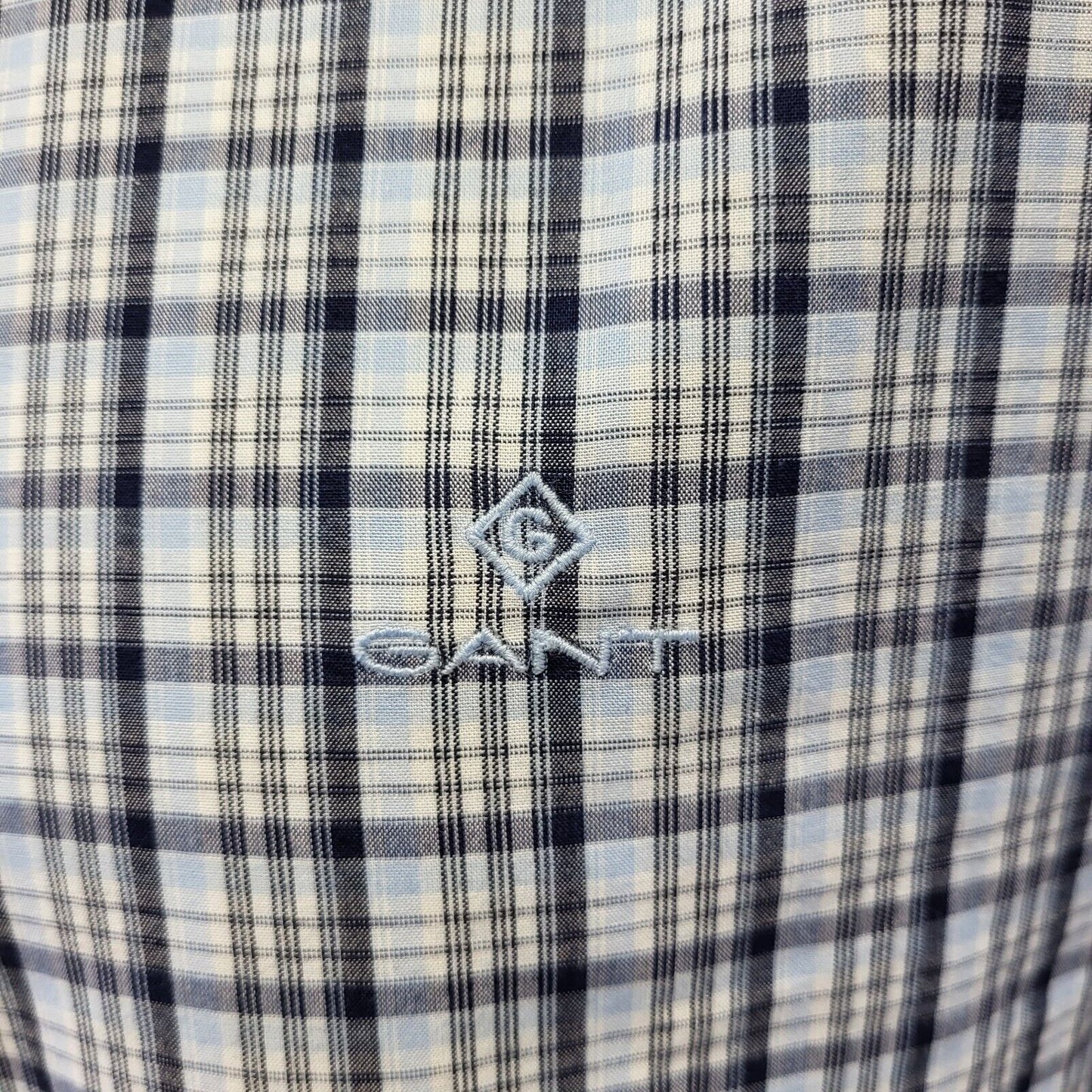 Gant Blue Check Long Sleeve Shirt Uk Men's 2XL Eu 60 Bnwt G282