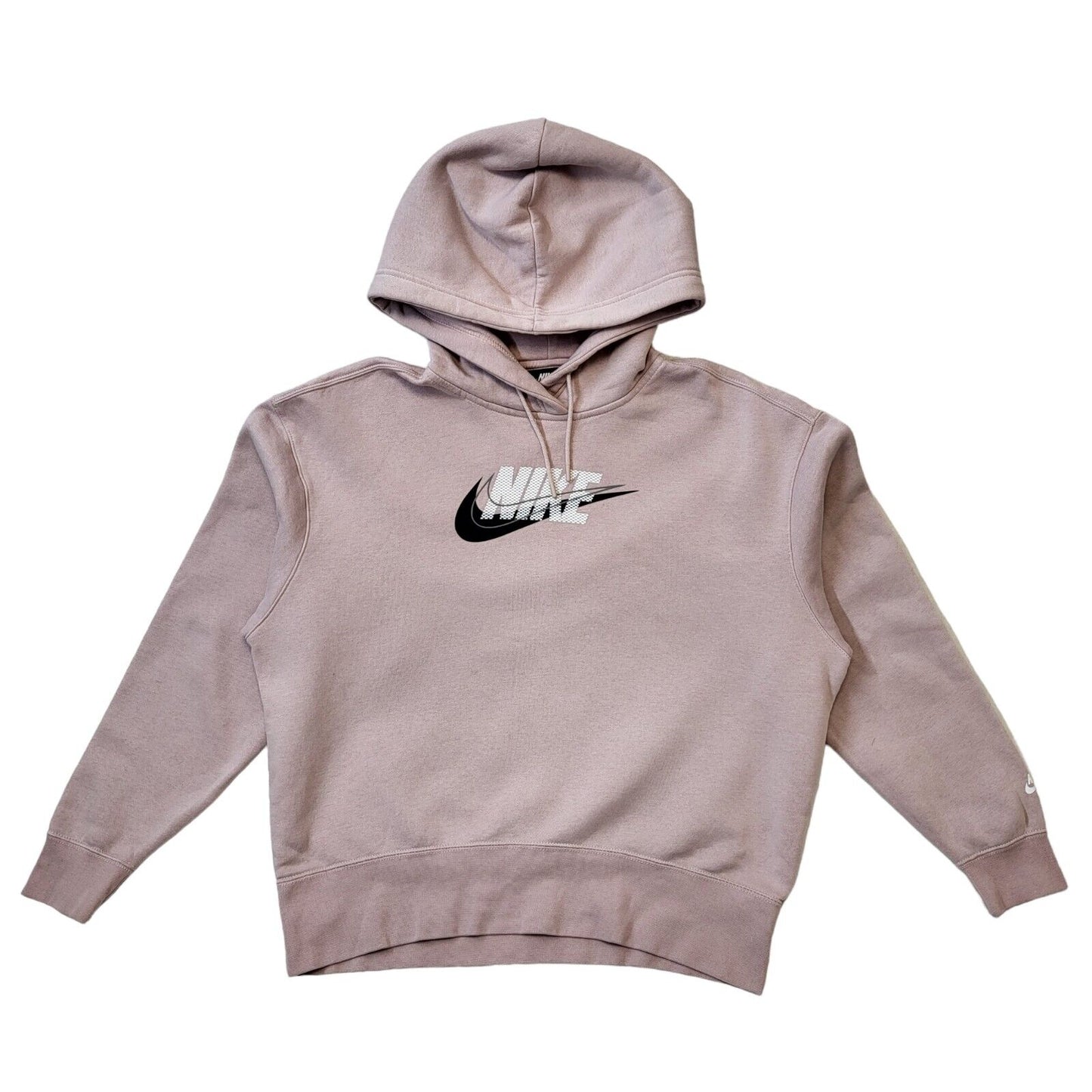Nike Pink Over-sized Pullover Sweatshirt Hoodie Uk Women's S Eu 36 G244