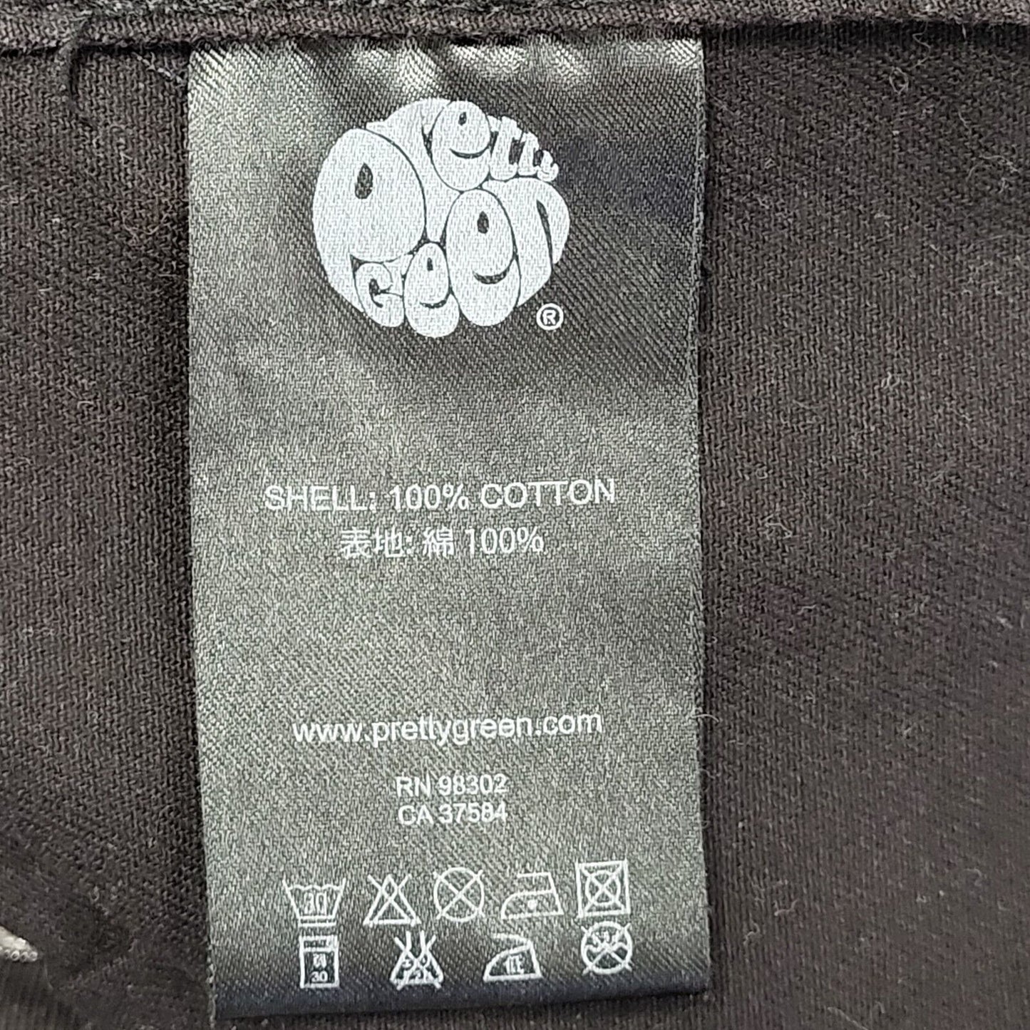 Pretty Green Black Zip & Snap Cotton Jacket Uk Men's Medium BB329