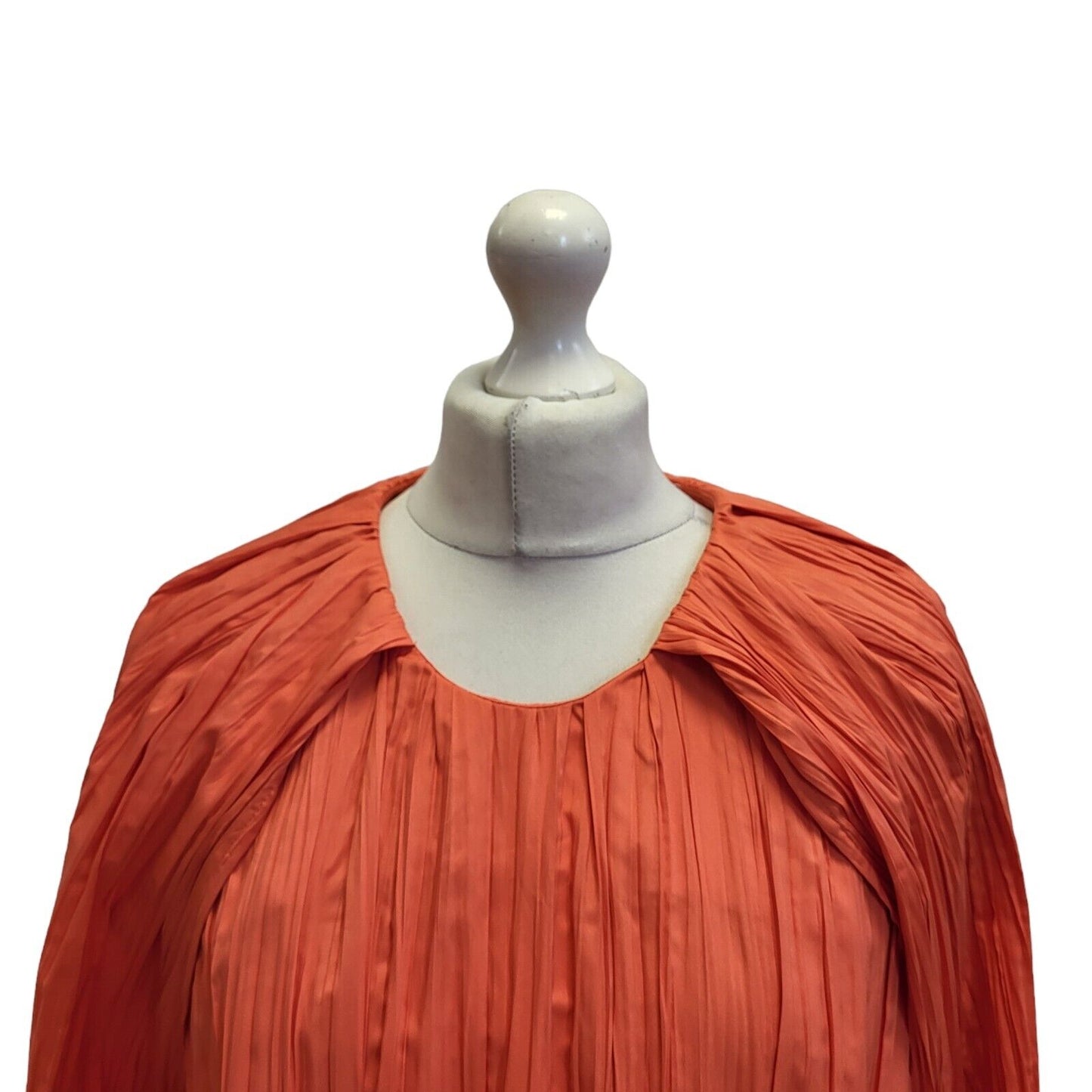 COS Orange Round Neck Dress Blouse Uk Women's 12 Eu 40 G116