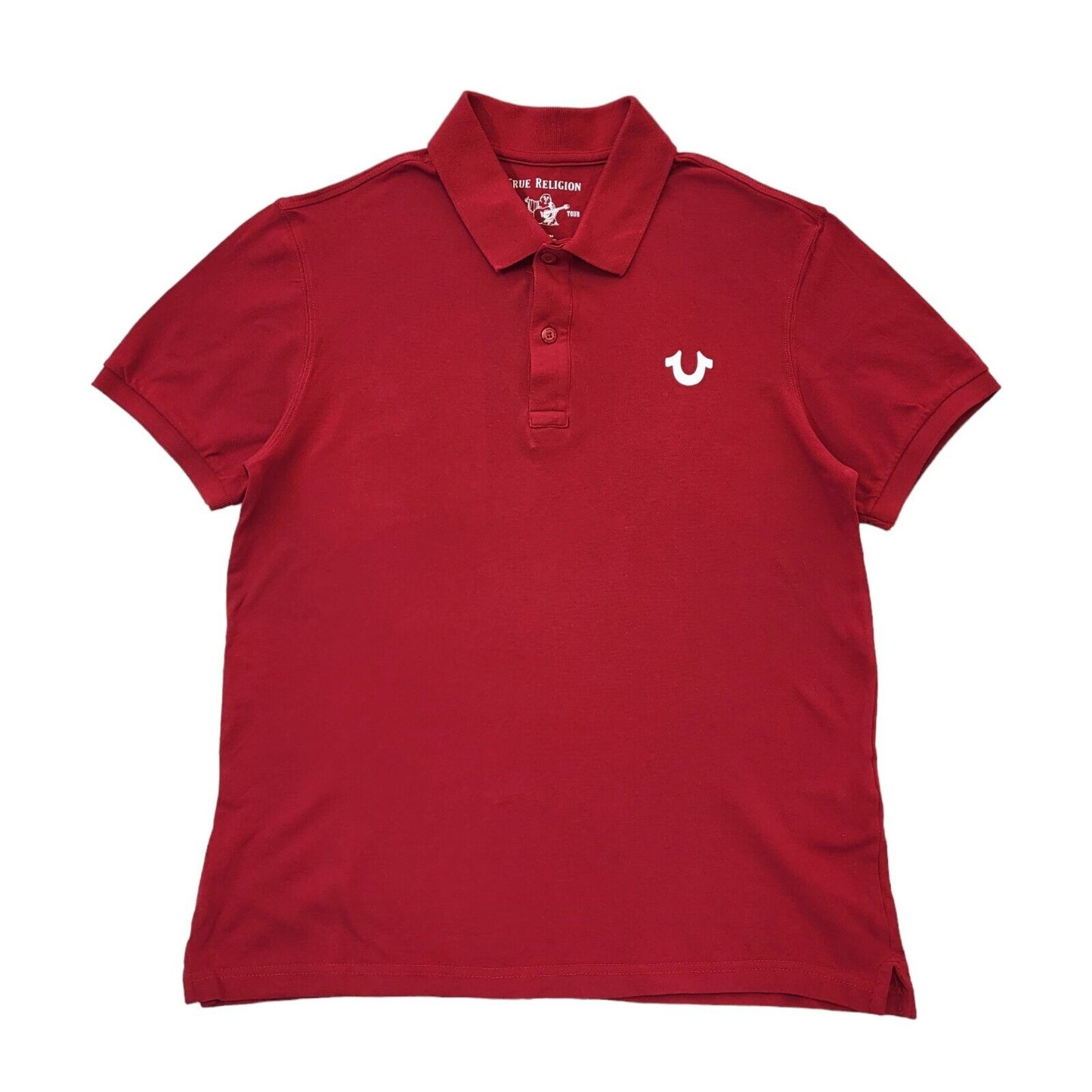 True Religion Red Short Sleeve Polo Shirt Mens Uk M EU 50 G339