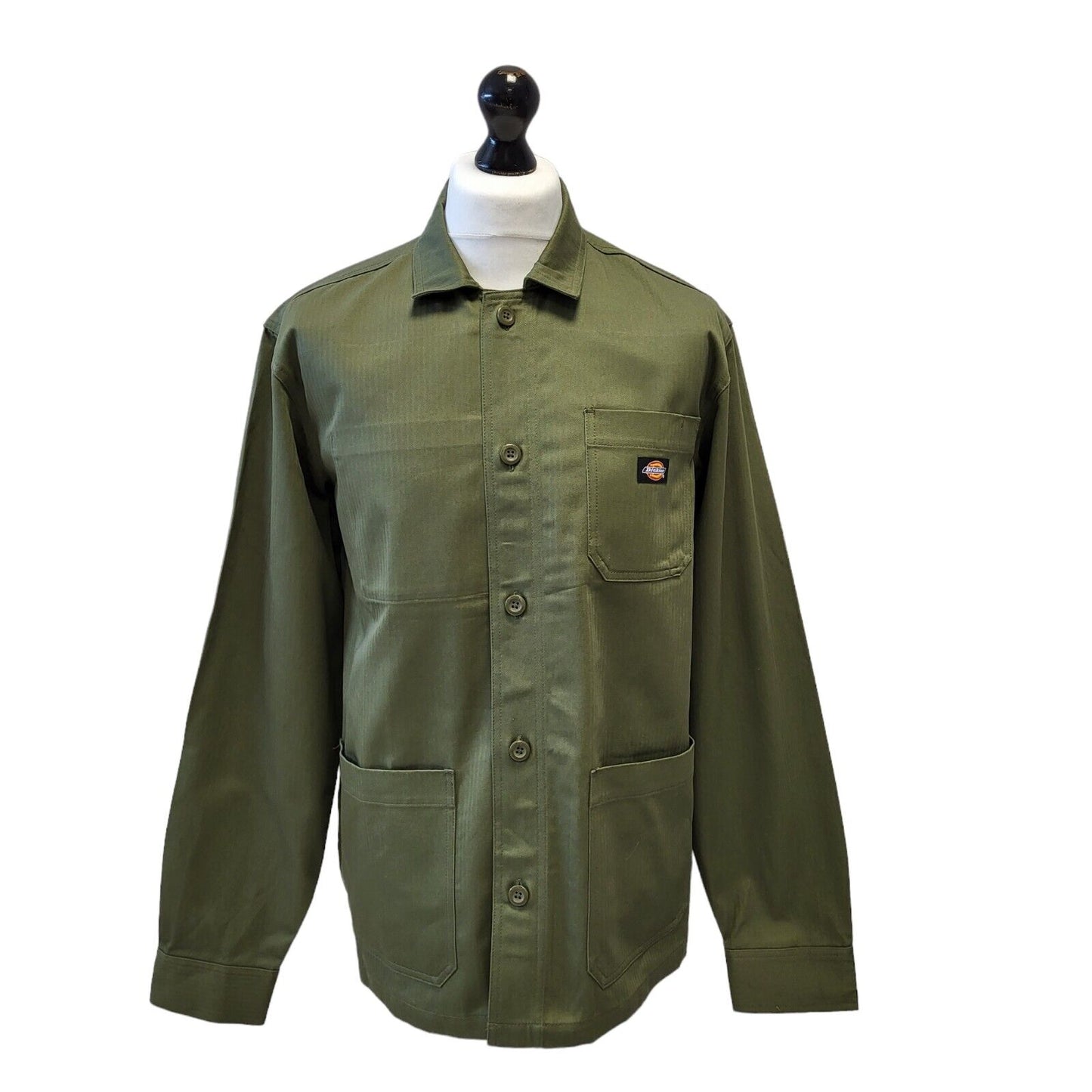 Dickies Green Jacket Button Up Collared Uk Men's Size Extra Large G569