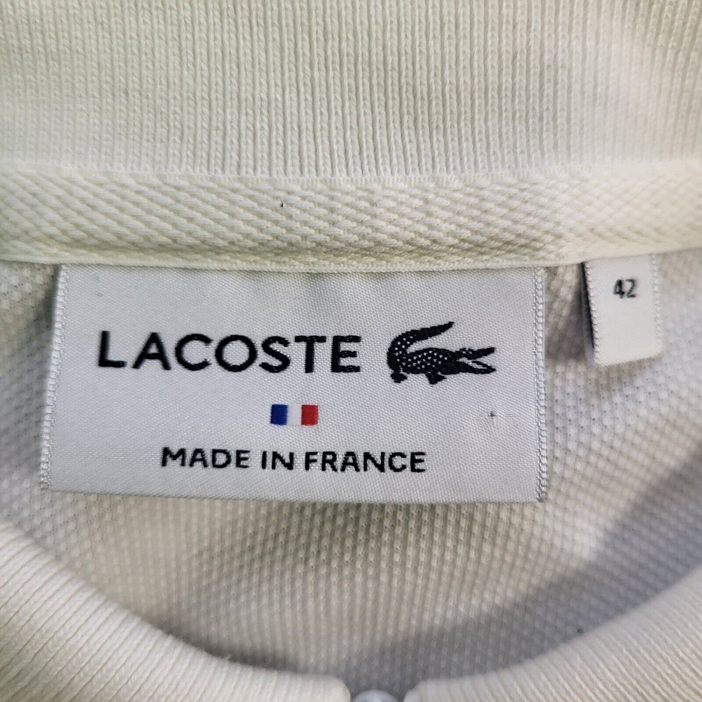 Lacoste White Maroon Short Sleeve Polo Shirt Women's UK L 12-14 H678
