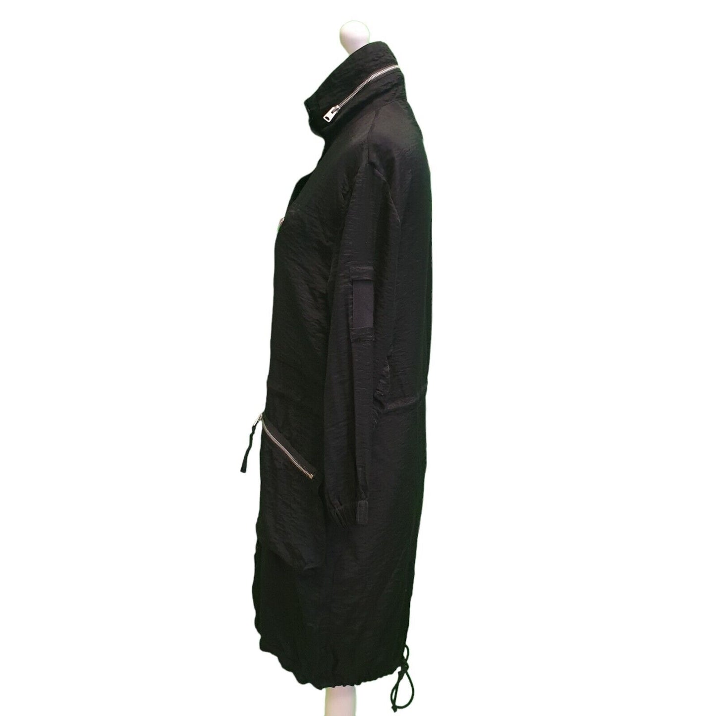 Allsaints Black Long Lightweight Anges Parka Jacket uk Women's XS Bnwt H786