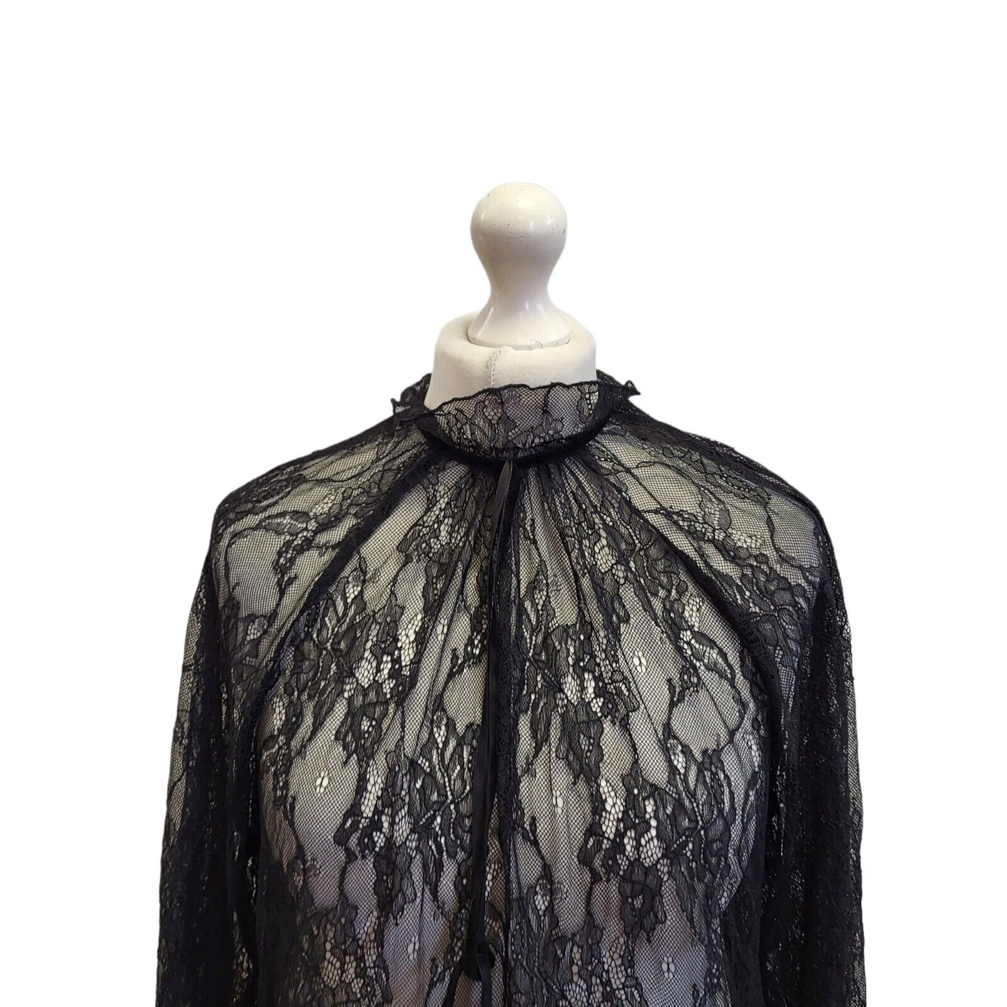 Next Tall Black Lace Evening Dress Uk Women's 16 Eu 44 Bnwt G105