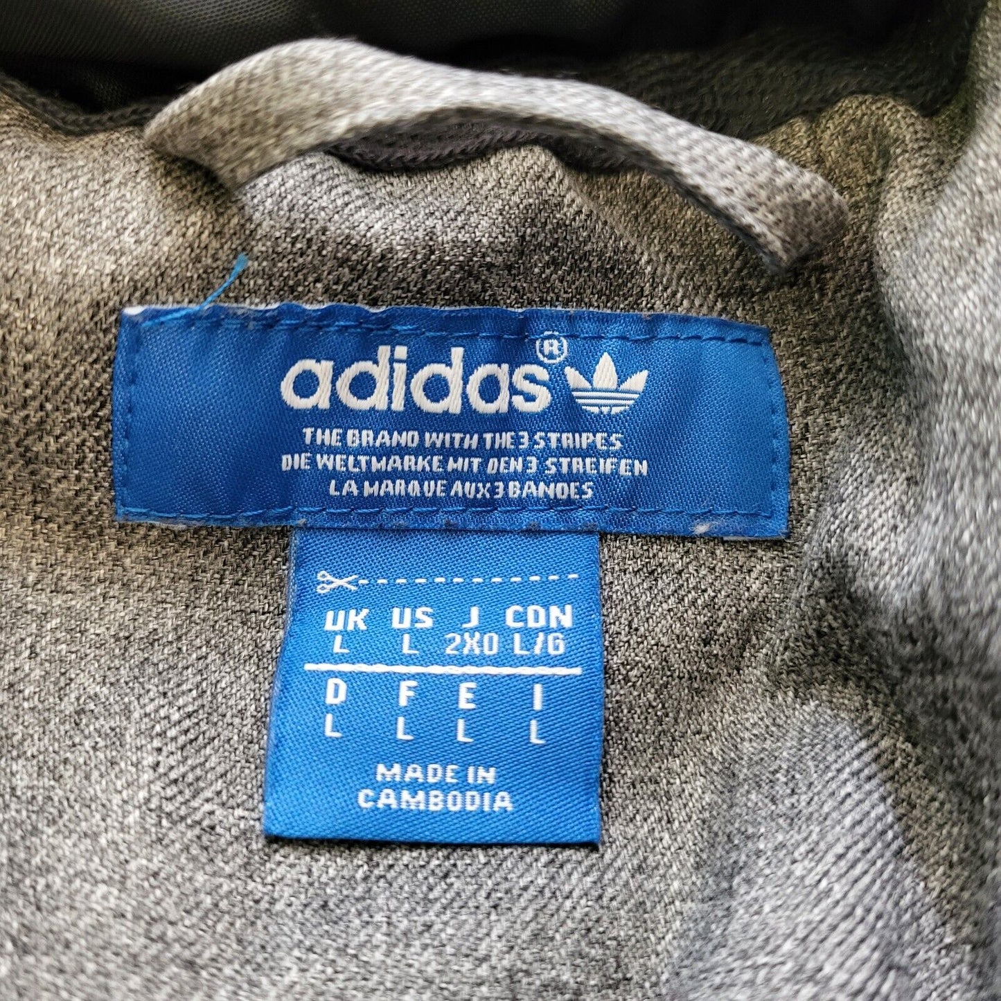 Adidas Grey Zipped Hooded Quilted Sport Jacket Men's uk L eu 54 H68