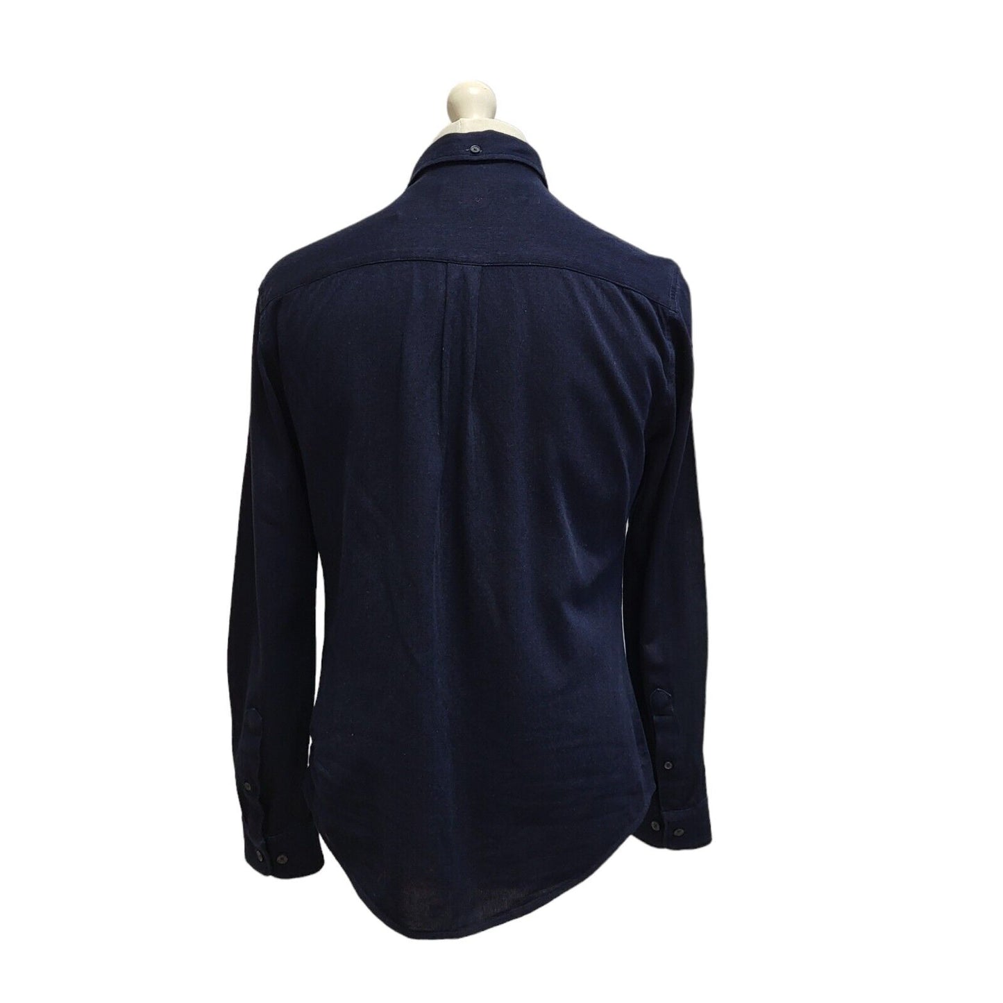 Levi's Navy Blue Slim Fit Long Sleeve Shirt Uk Men's Small BB389