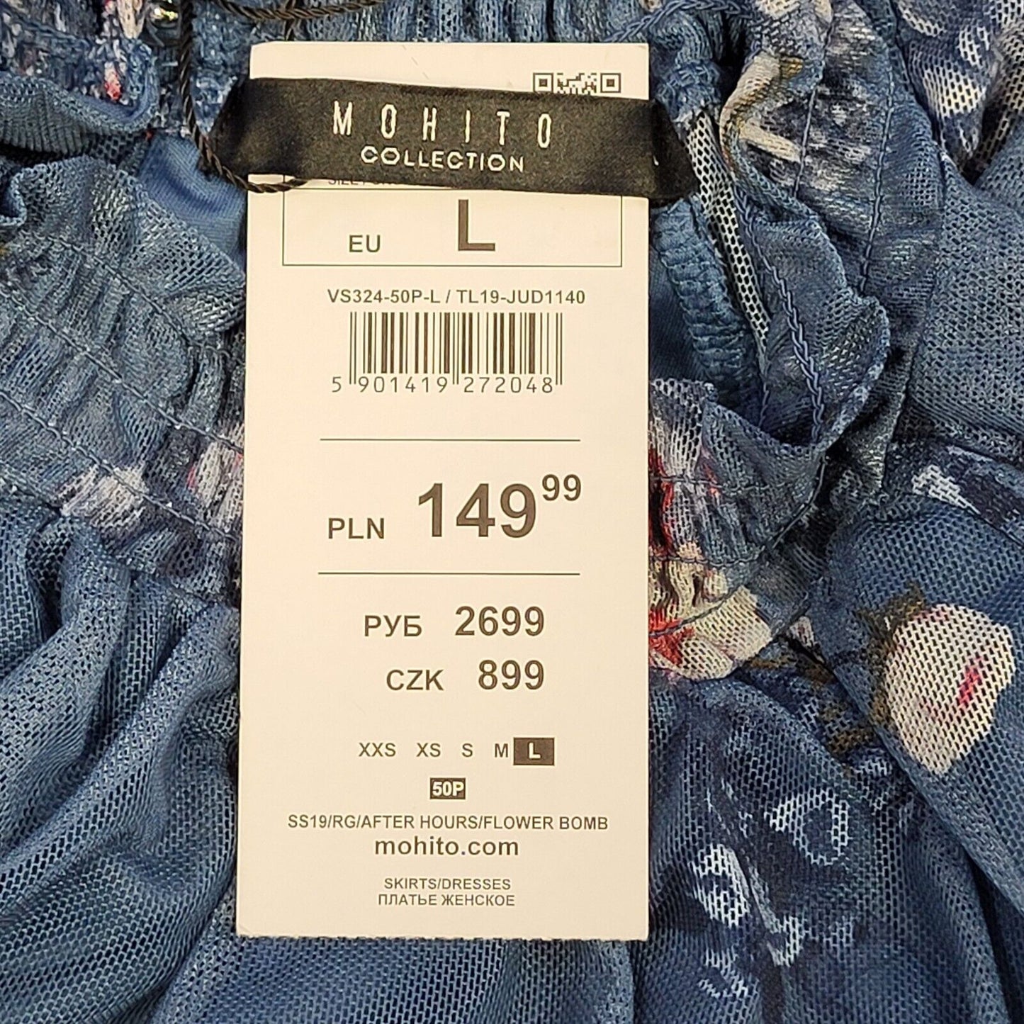Principles Blue Long Sleeve Moonlight Dress UK Women's L 12 Bnwt BB348