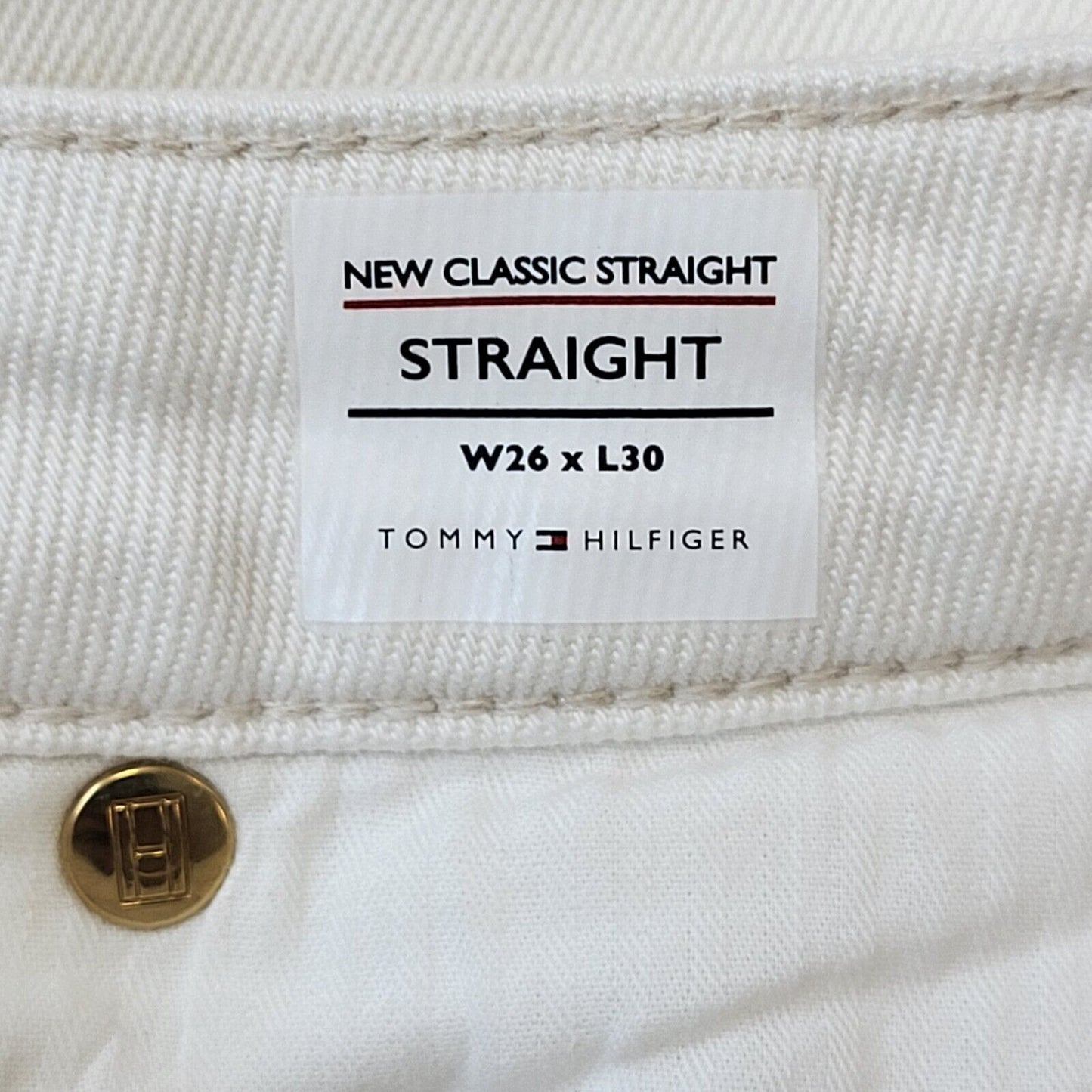 Tommy Hilfiger White Straight Denim Jeans UK Women's 8 W26 L30 G214