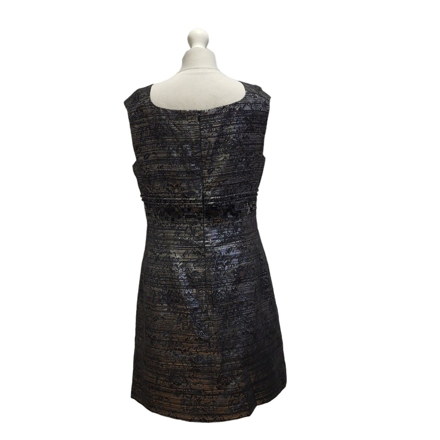 Next Black Silver Sleeveless Evening Dress UK Women's 14 Bnwt BB339