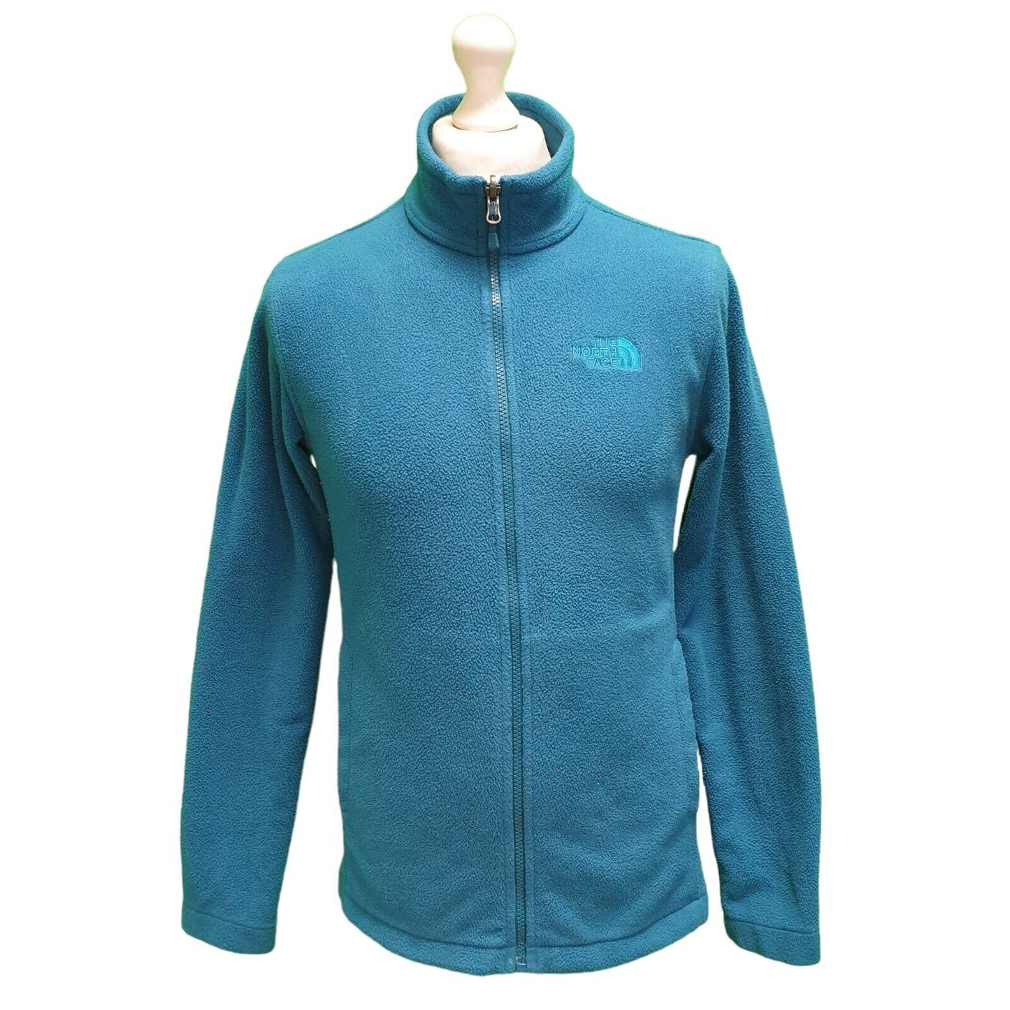 The North Face Turquoise Zipped Fleece Hiking Jacket uk Men's Small H792