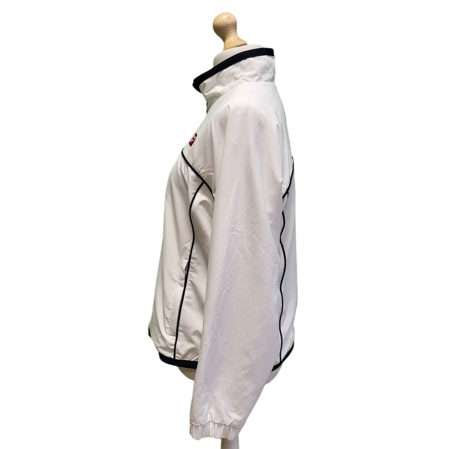 Reebok White Navy Blue Lightweight Sports Jacket Women's UK 16 eu 44 H363
