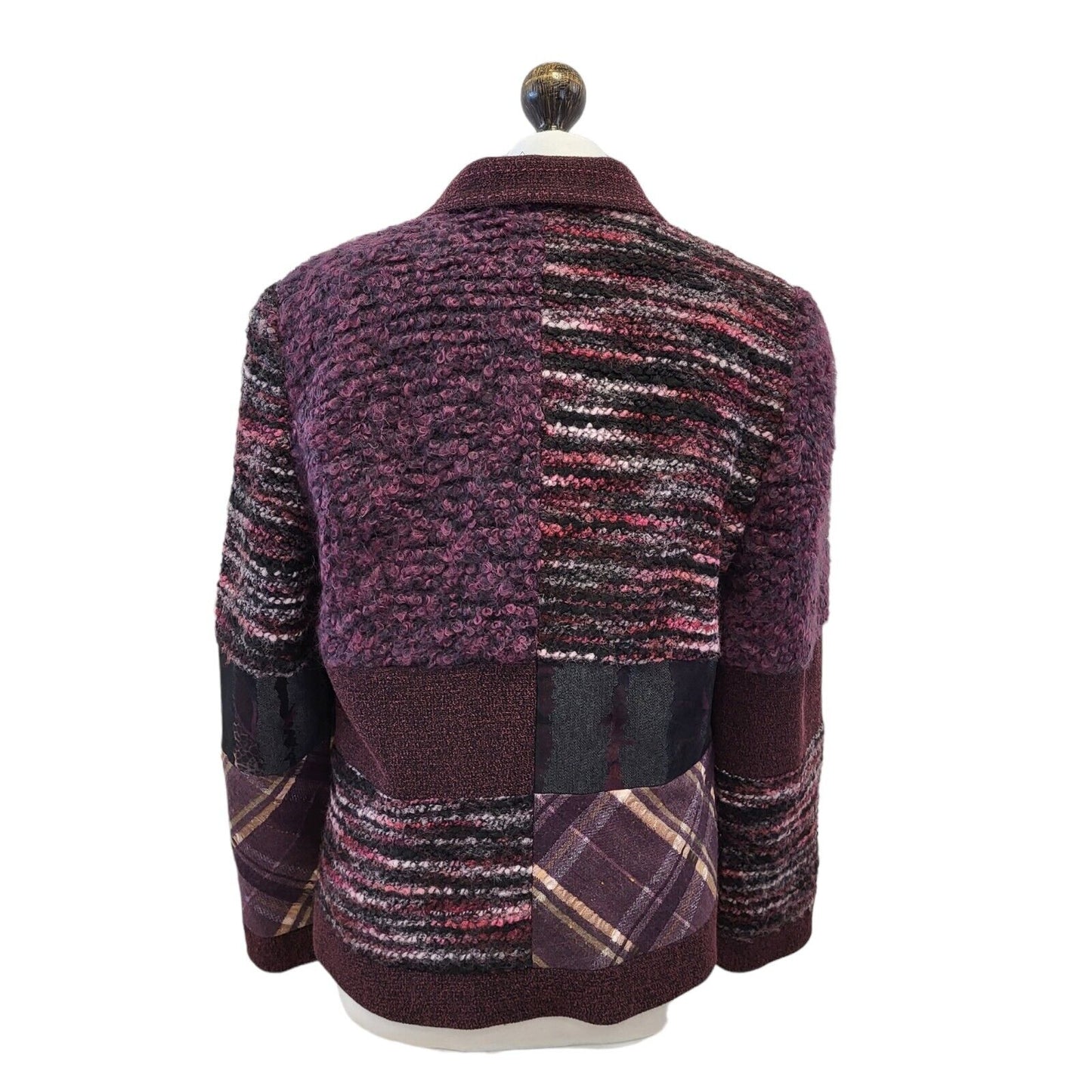 Pastiche Purple Abstract Button Jacket Uk Women's 12 Eu 40 G256