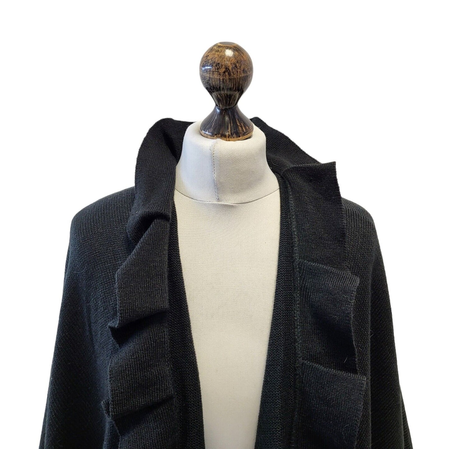 Lipsy Open Front Black Ruffle Cape BNWT Uk Women's One Size G387