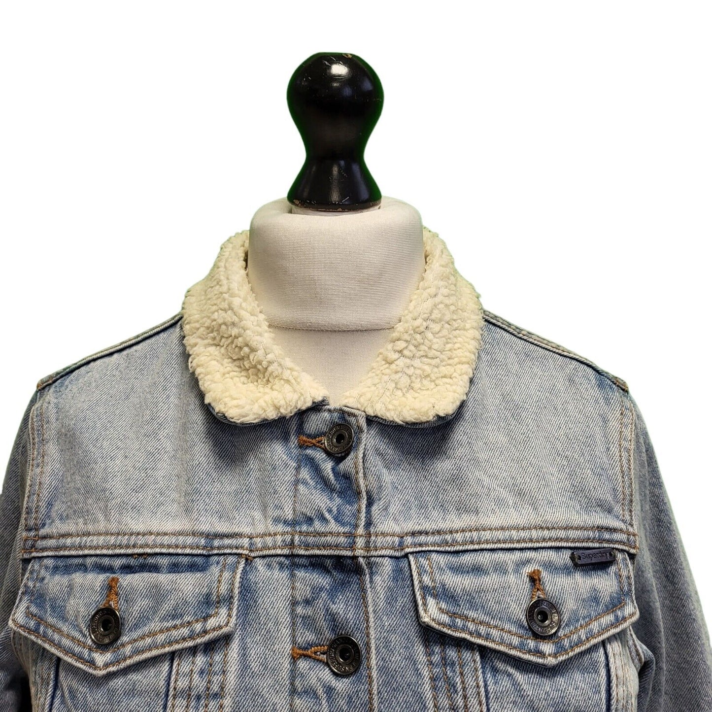 Superdry Collared Denim Casual Jacket Women's Uk M 10 EU 38 H963