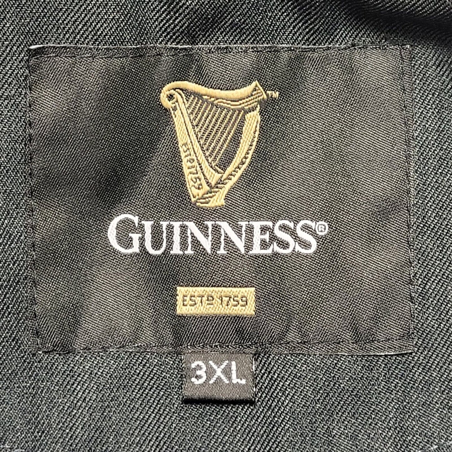 Guinness Black Zipped Bomber Jacket Uk Men's 3XL BB303