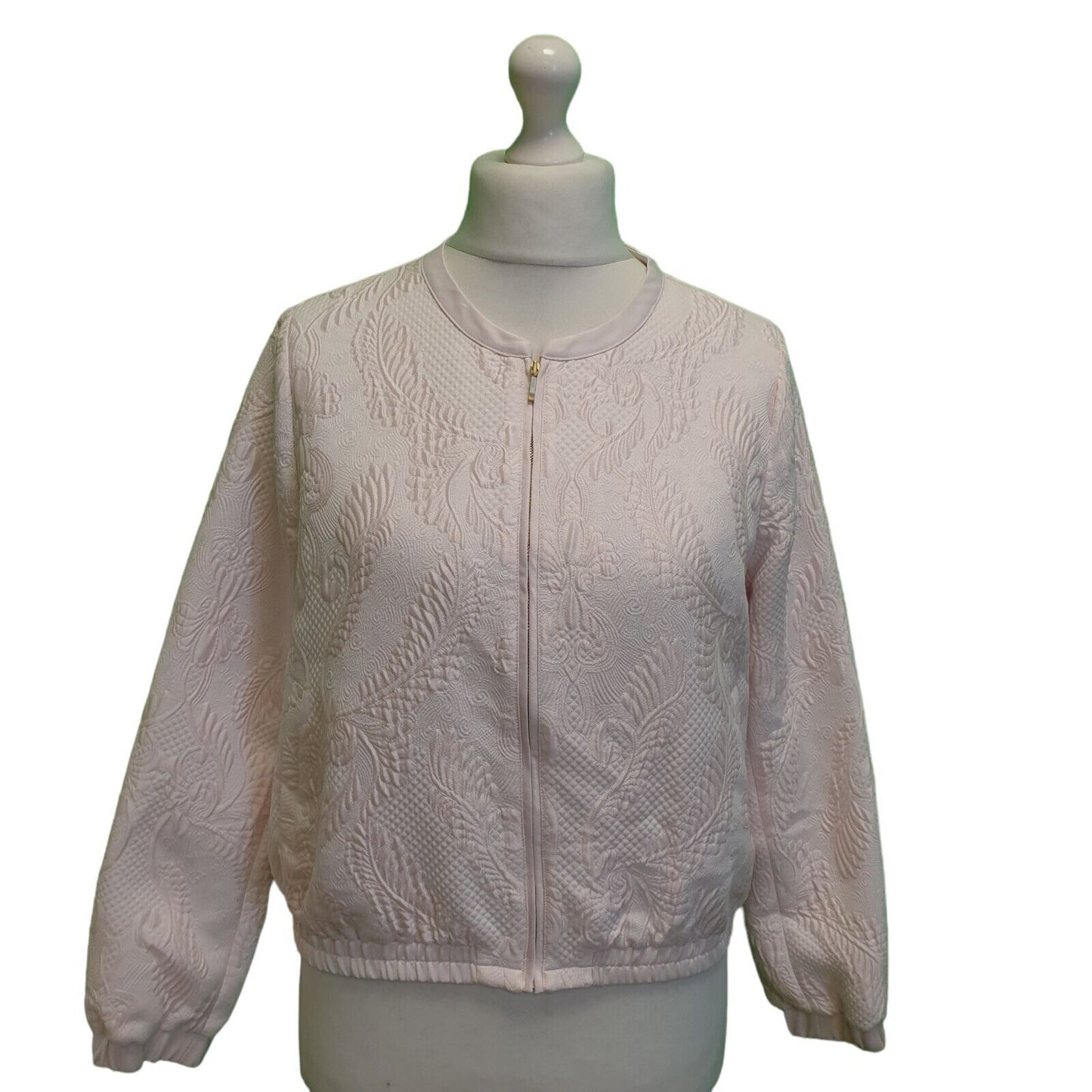 Coast Friday Pink Floral Quilted Bomber Jacket UK Women's 12 H789