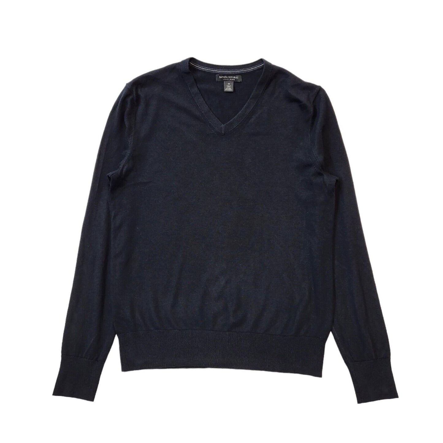 Banana Republic Black V-Neck Silk Blend Jumper Uk Men's Medium G494