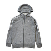 Adidas Grey Drawstring Zipped Sweatshirt Hoodie Uk Men's Small G475