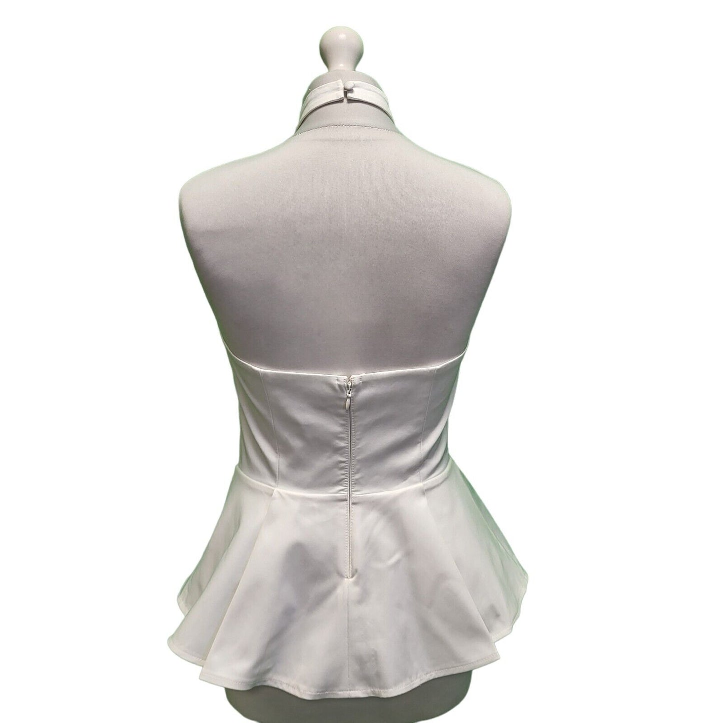 Lipsy Michelle Keegan White Lace Halter Neck Top UK Women's M 10 BNWT H760