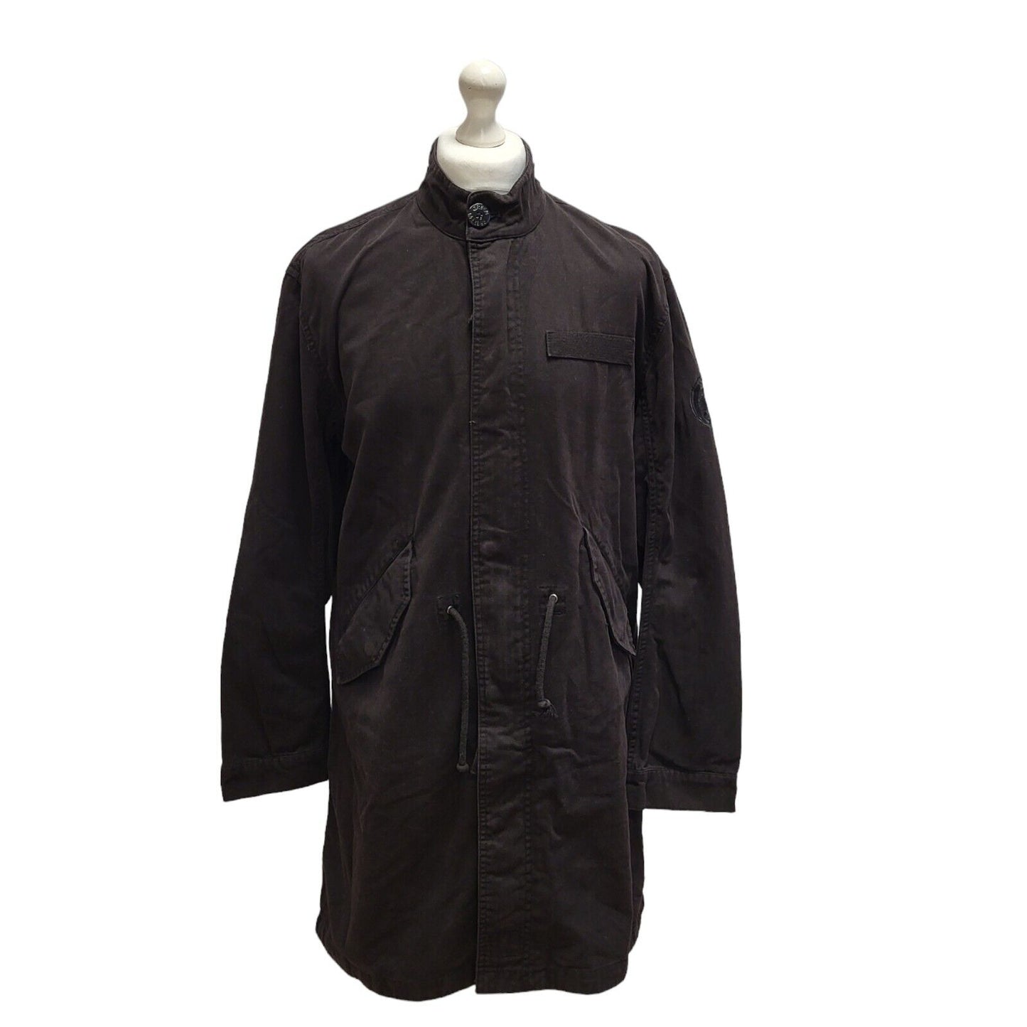 Pretty Green Black Zip & Snap Cotton Jacket Uk Men's Medium BB329