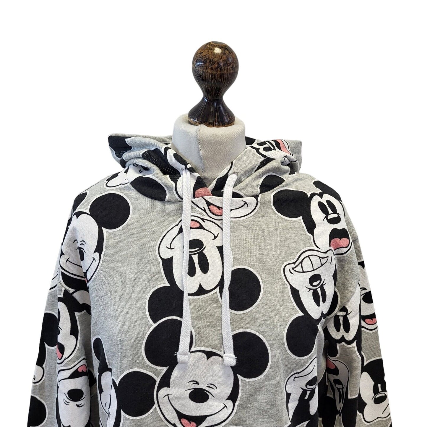 Disney Grey Black Cropped 2 Piece Hooded Tracksuit Uk Women's 14 W32 L29 G231