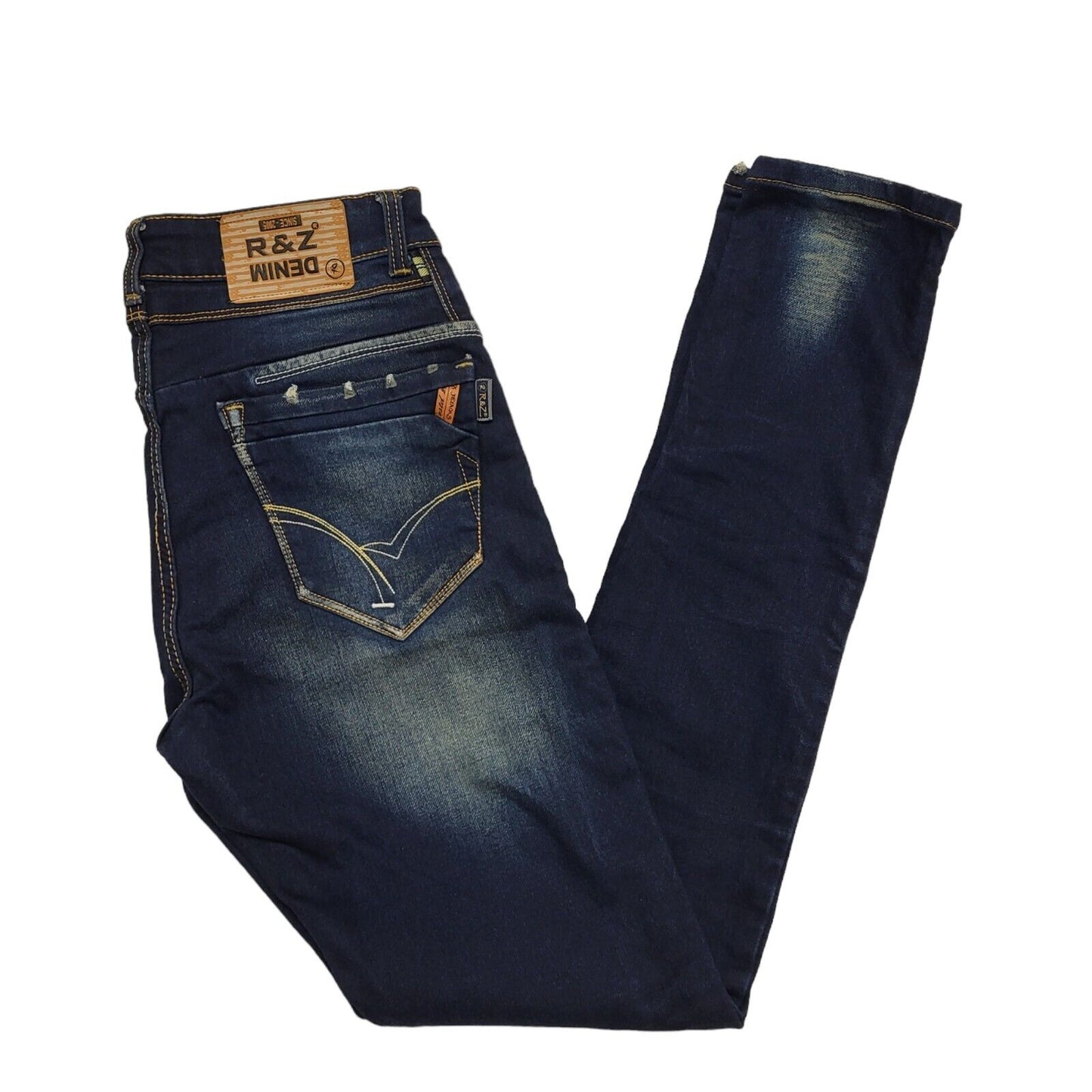 R & Z Faded Blue Skinny Stretch Denim Jeans Women's uk 16 W34 L34 H654