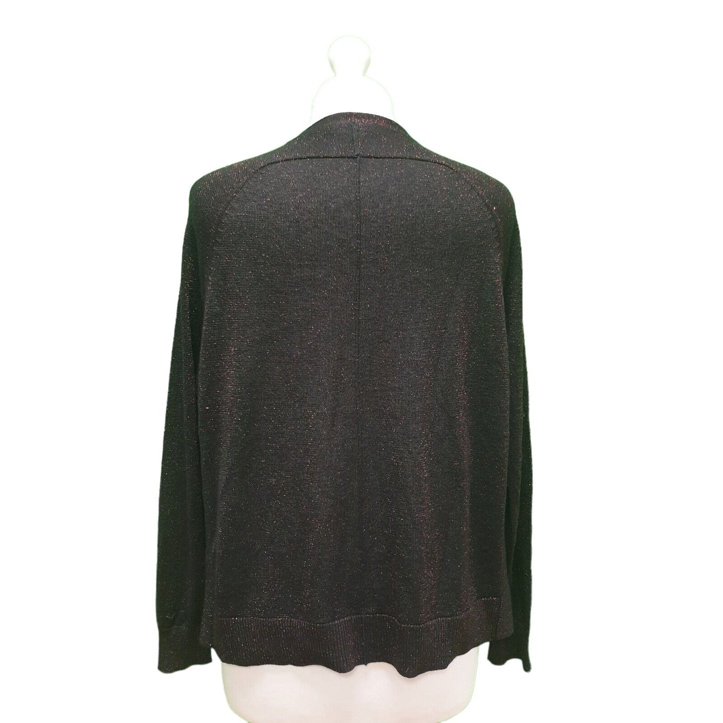 Whistles Black Red Glitter Button Cardigan Women's UK S 8 EU 36 H931