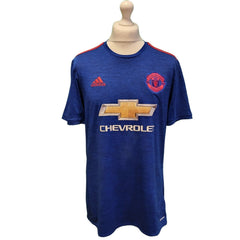 Adidas Blue Slim Fit Manchester Utd Chevrolet Football Top Men's uk L G908