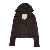 Abercromblie & Fitch Brown Button Hooded Jacket UK Women's Small H718