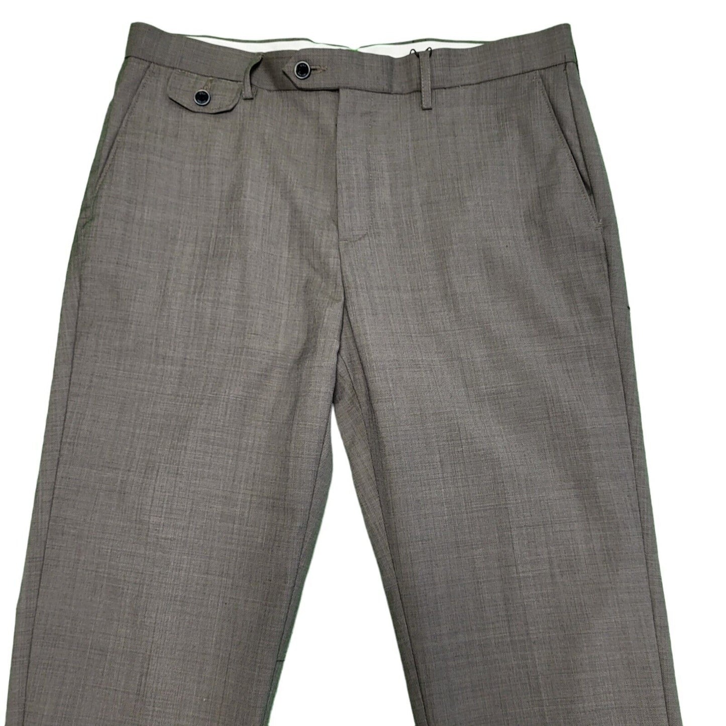 Brandberry Grey Zipper Fly Tapered leg Dress Trousers Men's M W32 L28 BNWT H545