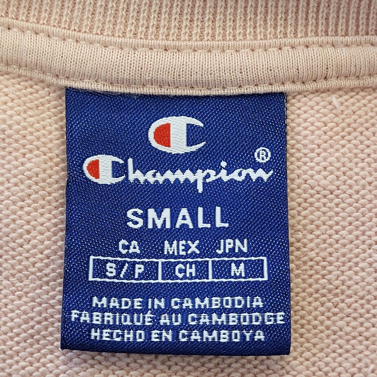Champion Pink Round Neck Long Sleeve Over-sized Sweatshirt Women's UK 8 S G785