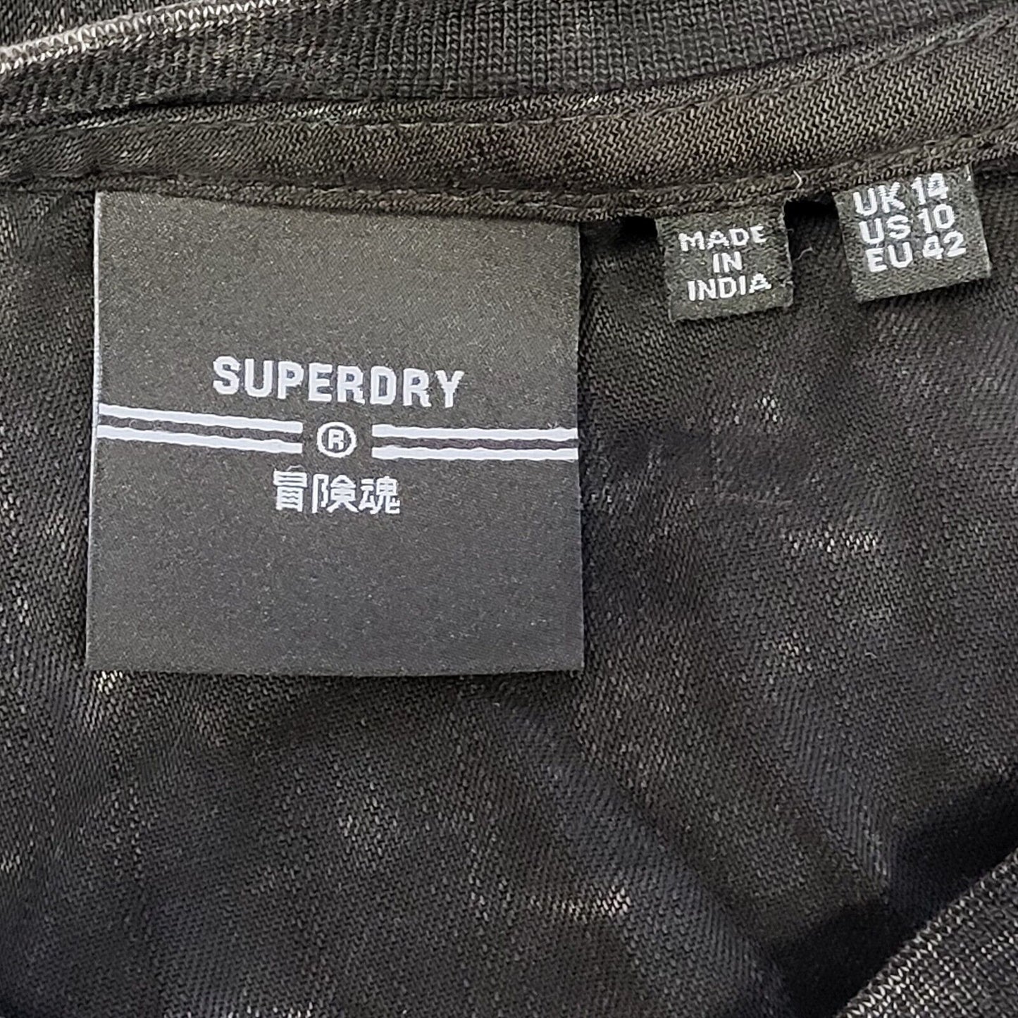 Superdry Black Long Sleeve Daywear Dress UK Women's 14 BB362
