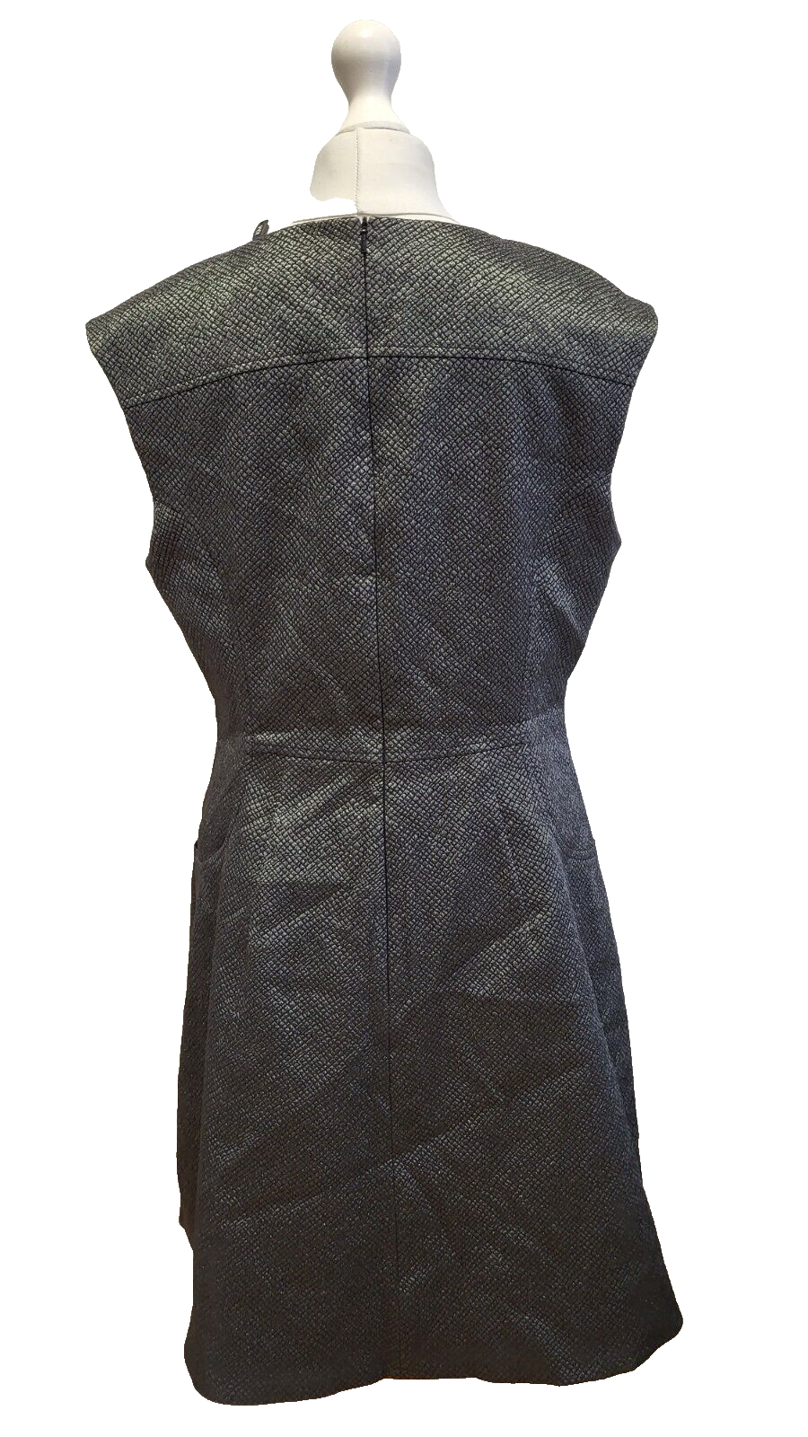 Karen Millen Grey Metallic Evening Formal A-line Dress Women's XL 14 G807