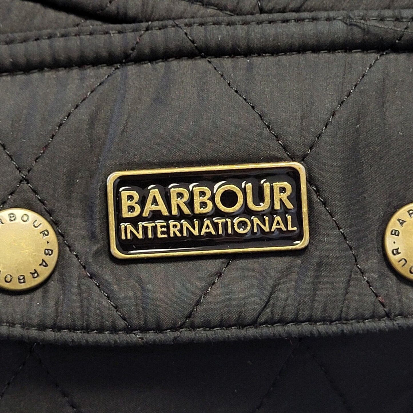 Barbour Viper Black Red Zip & Snap Quilted Jacket Uk Women's 12 G738