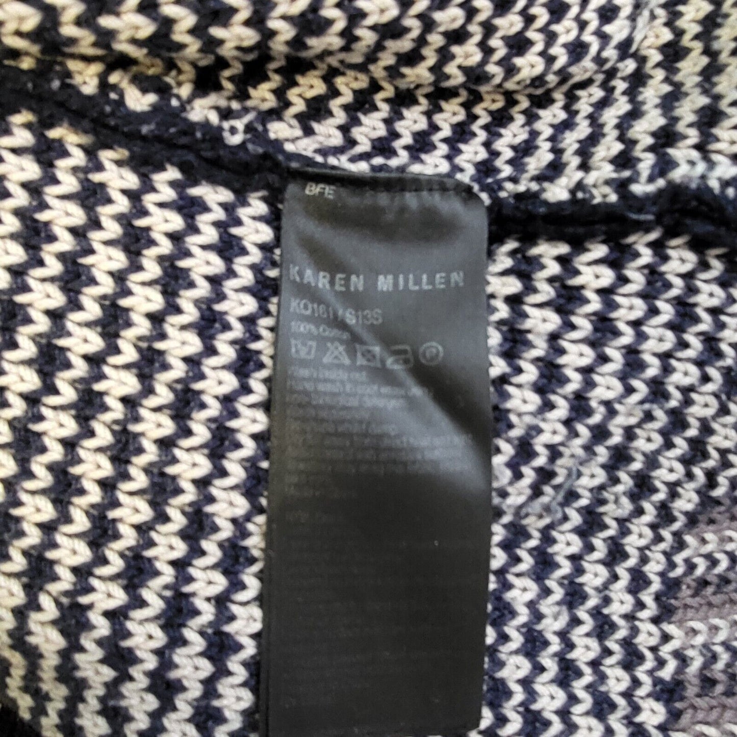 Karen Millen Blue White Zipped Knitted Cardigan Jacket Women's uk S eu 36 H173