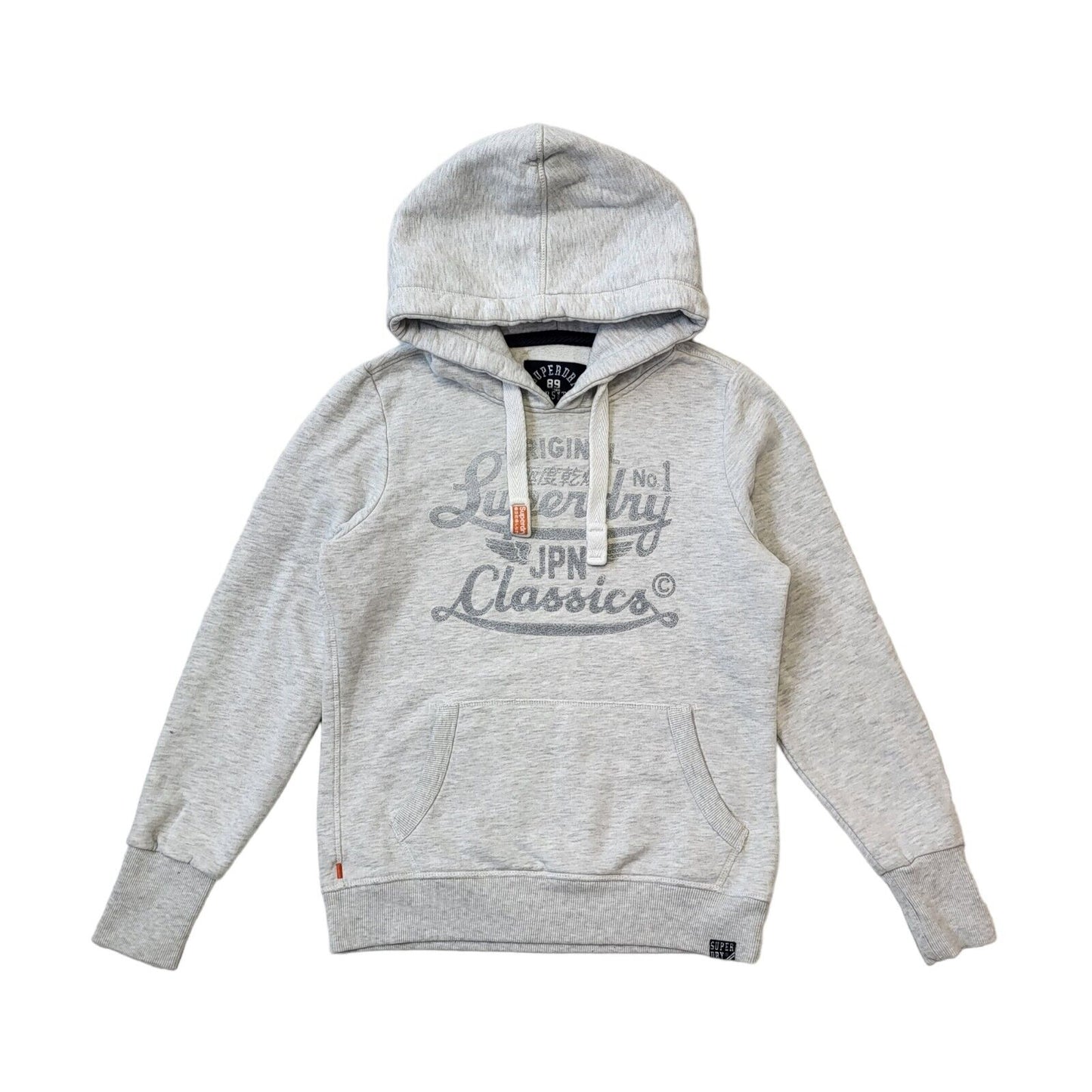 Superdry Grey Pullover Sweatshirt Hoodie Uk Women's L Eu 40 G243
