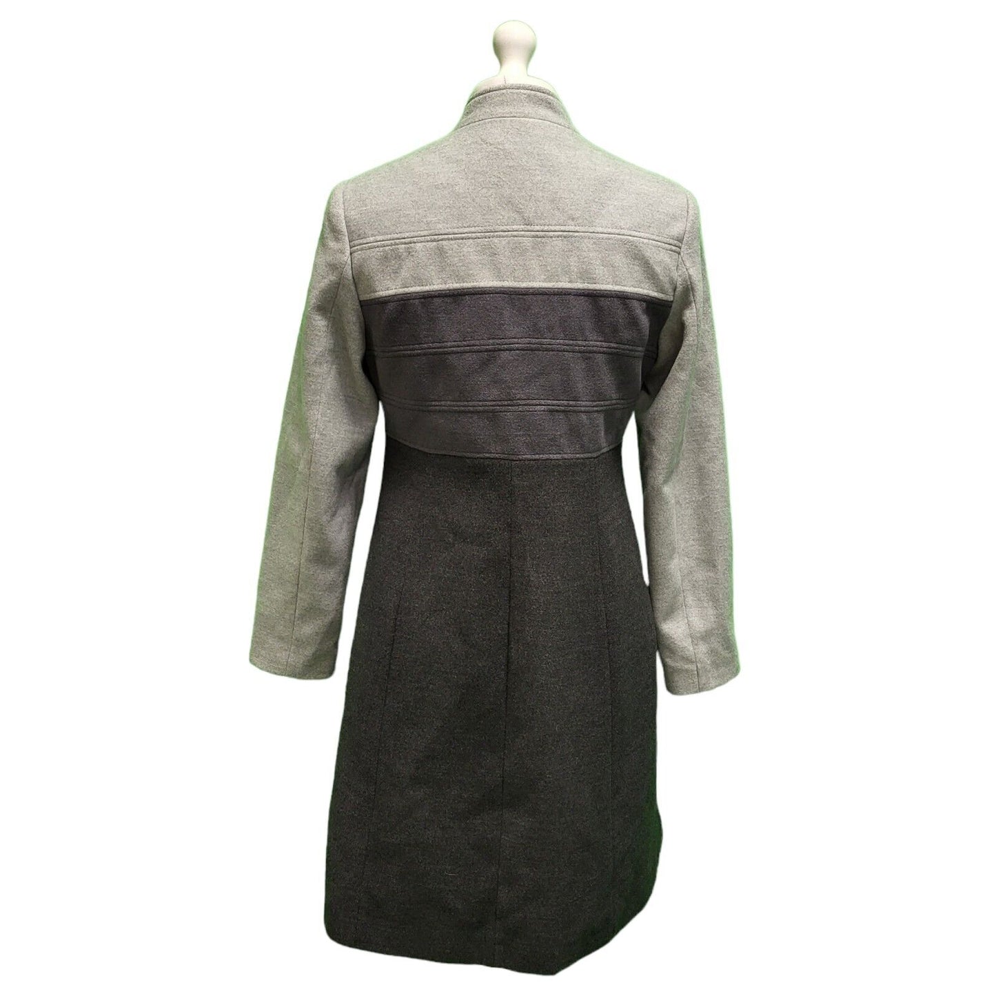 Principles Black Grey Button Collared Coat Women's UK L 12 EU 40 H300