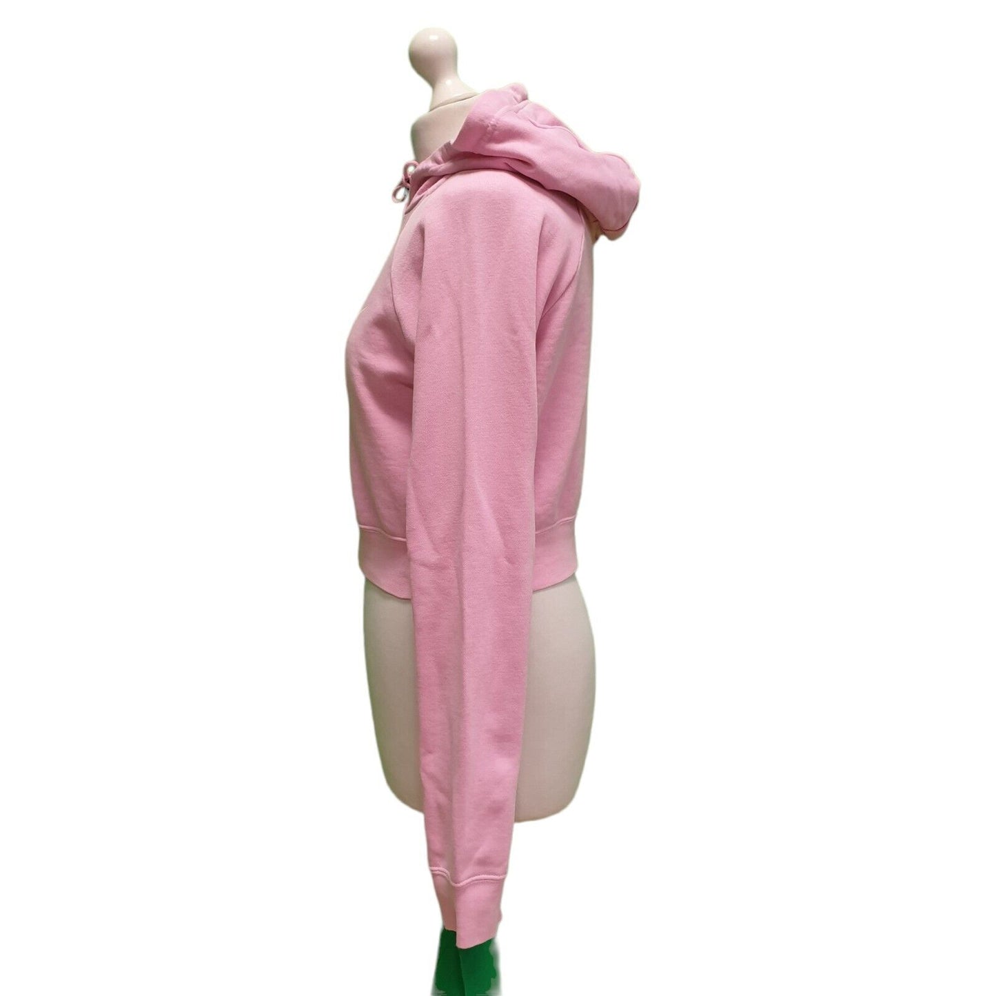 Nike Pink Cropped Drawstring Sweatshirt Hoodie Women's UK XS 6 EU 34 H944