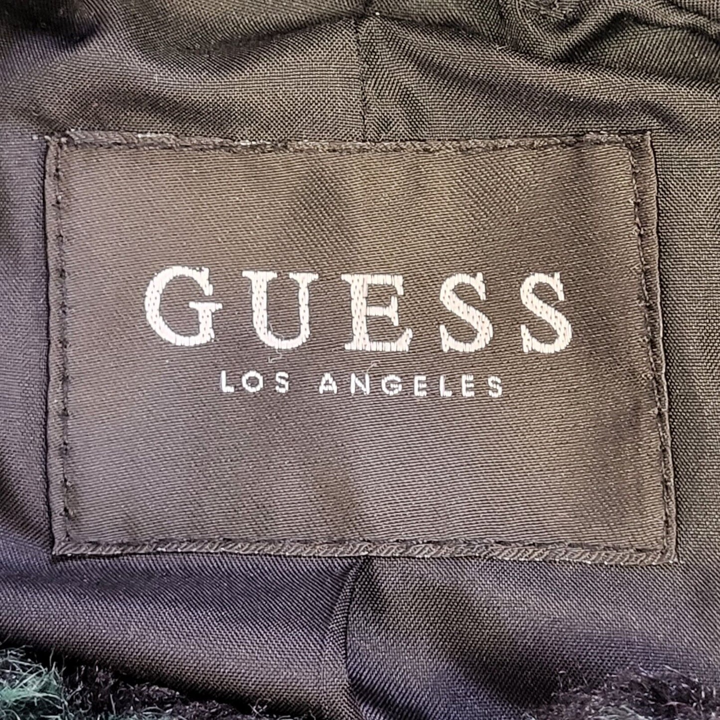 Guess Green Black Fleece Hooded Zipped Jacket Uk Women's S Eu 36 G22