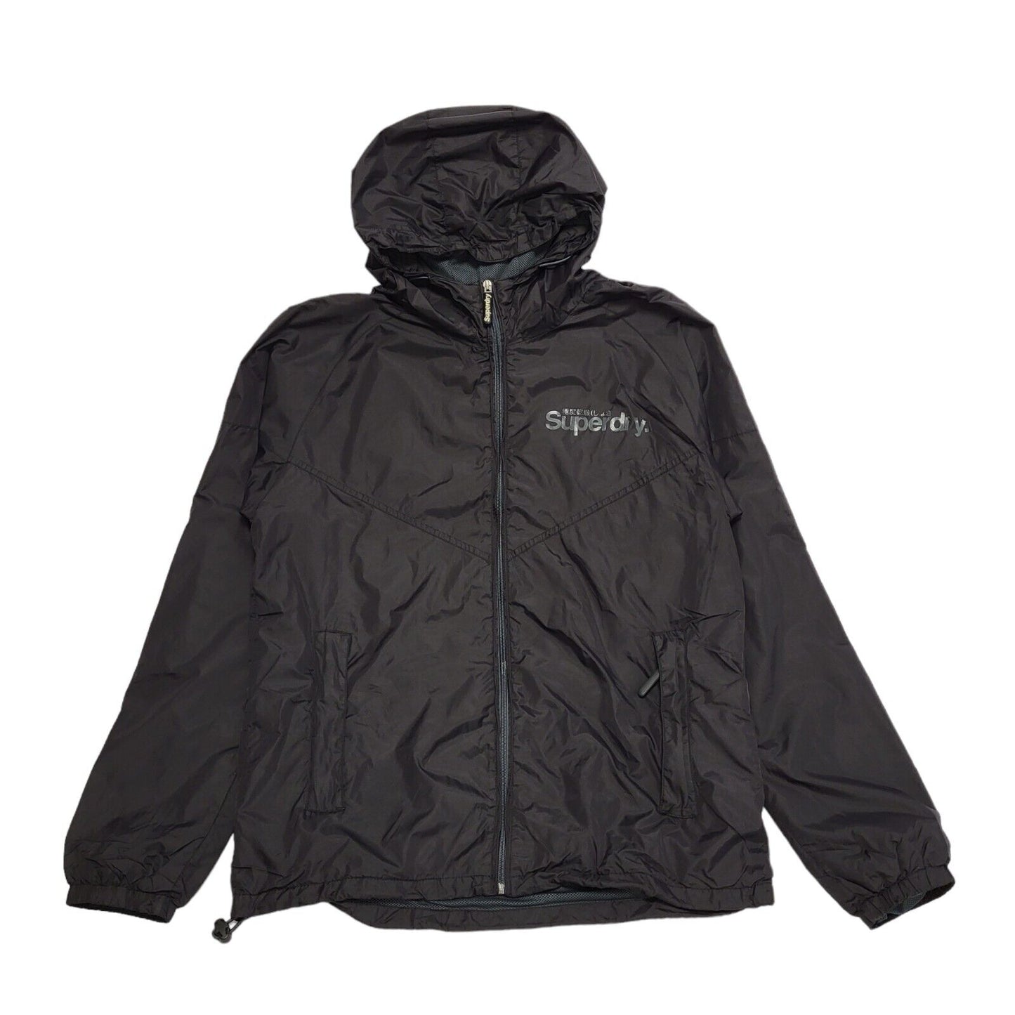 Superdry Black Hooded Windbreaker Track Jacket Men's UK XL EU 56 H598