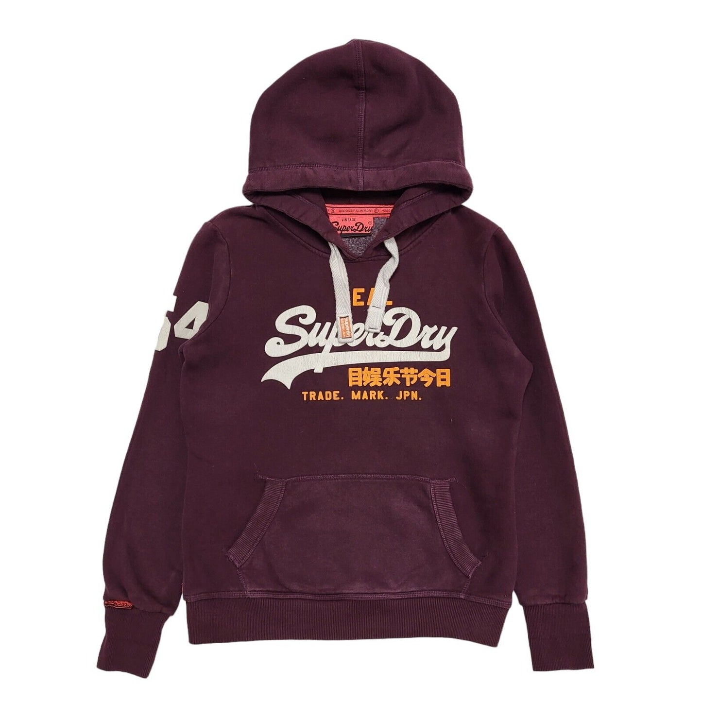 Superdry Sweatshirt Hoodie Drawstring Maroon Uk Women's Size L G417